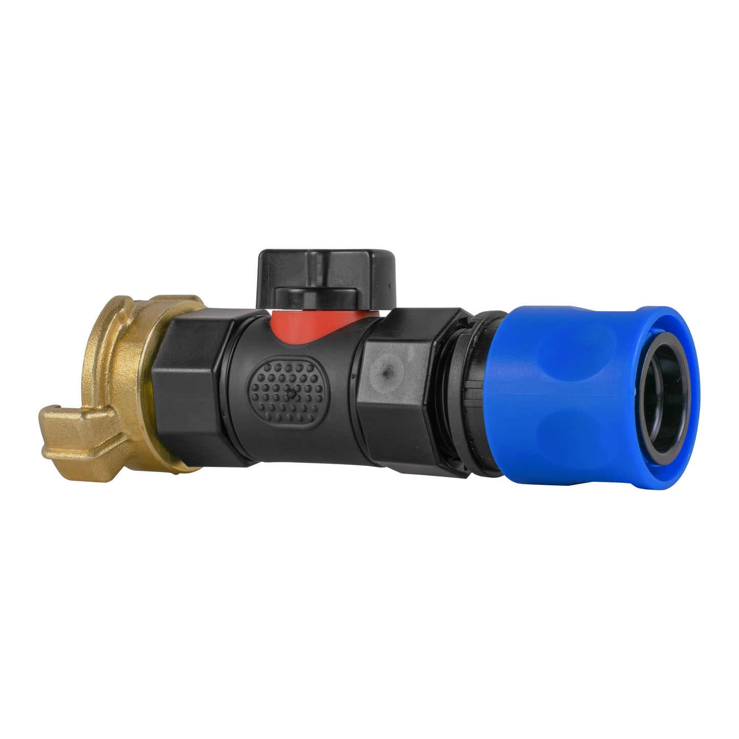 Hose Connector Blue with In-Line Valve and Geka Type Connector