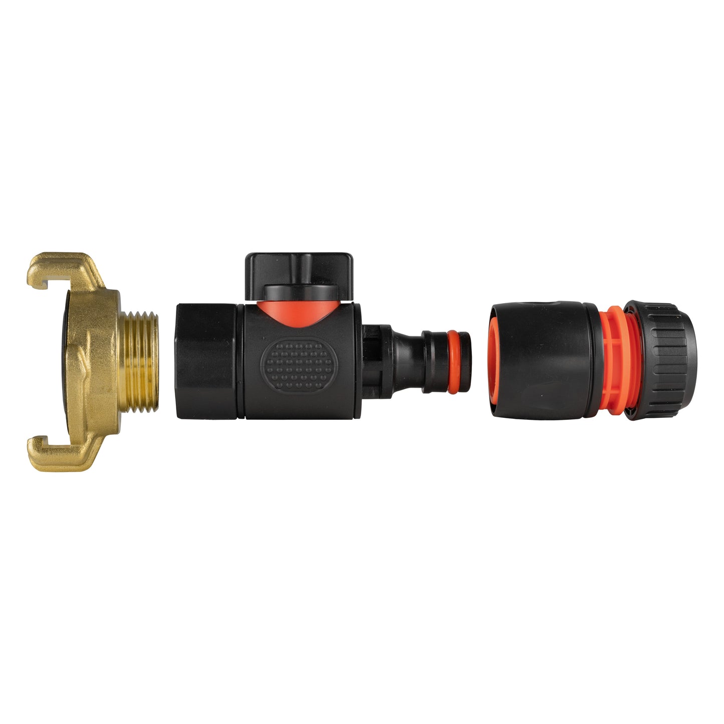 Geka Type Connector with Valve & Hose Connector Black
