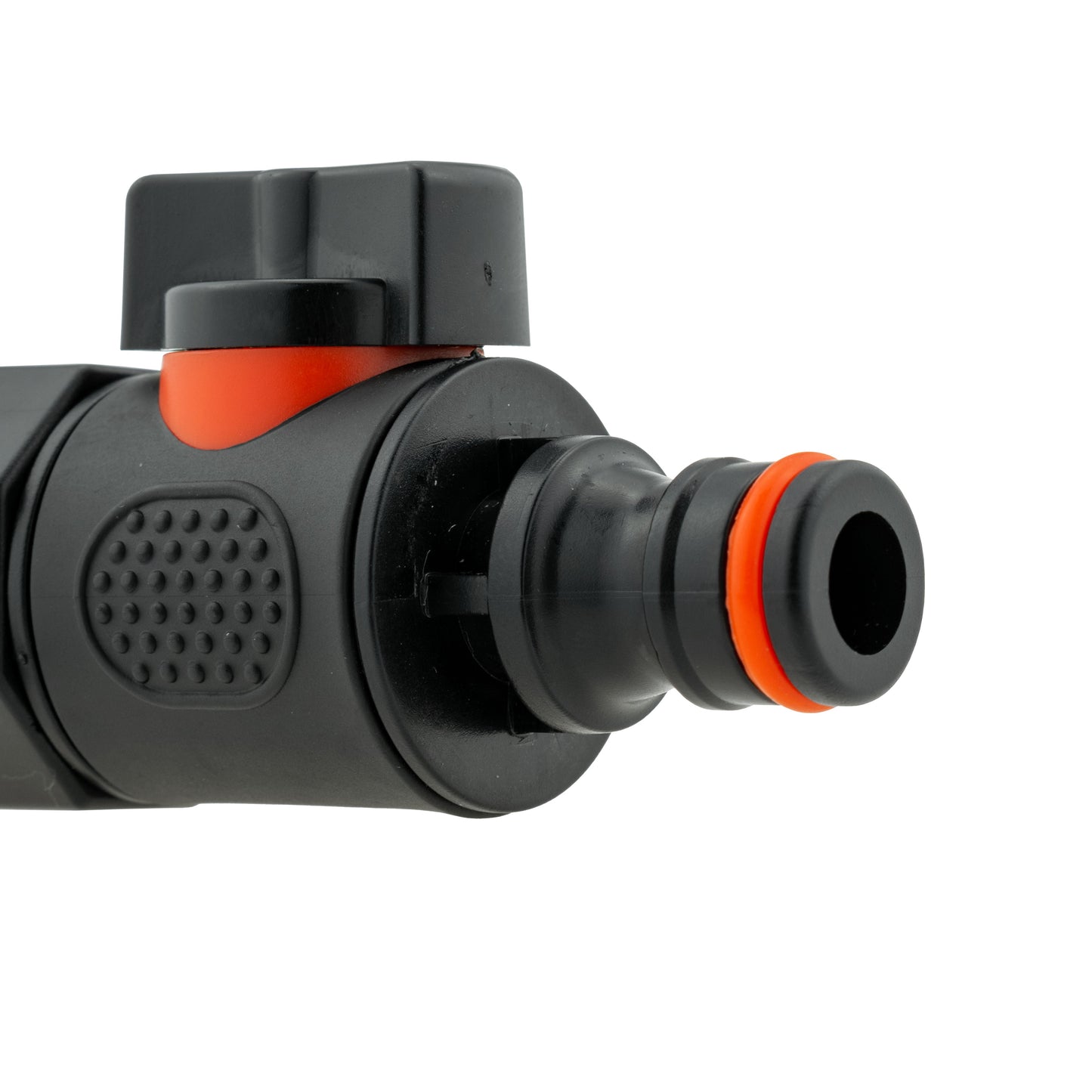 Water Butt Connector 3/4" BSP with Valve & Hose Connector Black