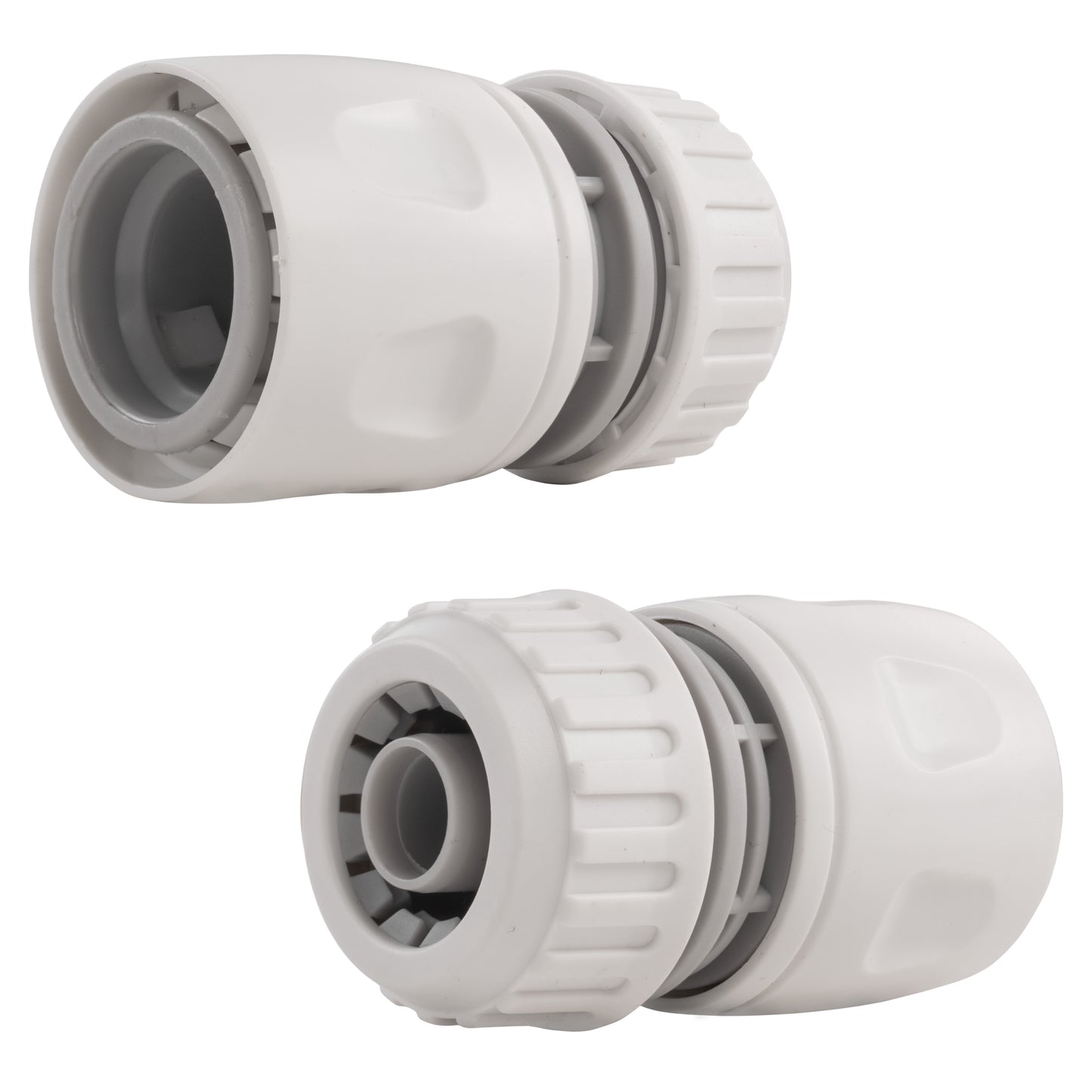 Female Hose Connector for 1/2" Hose, White/Grey