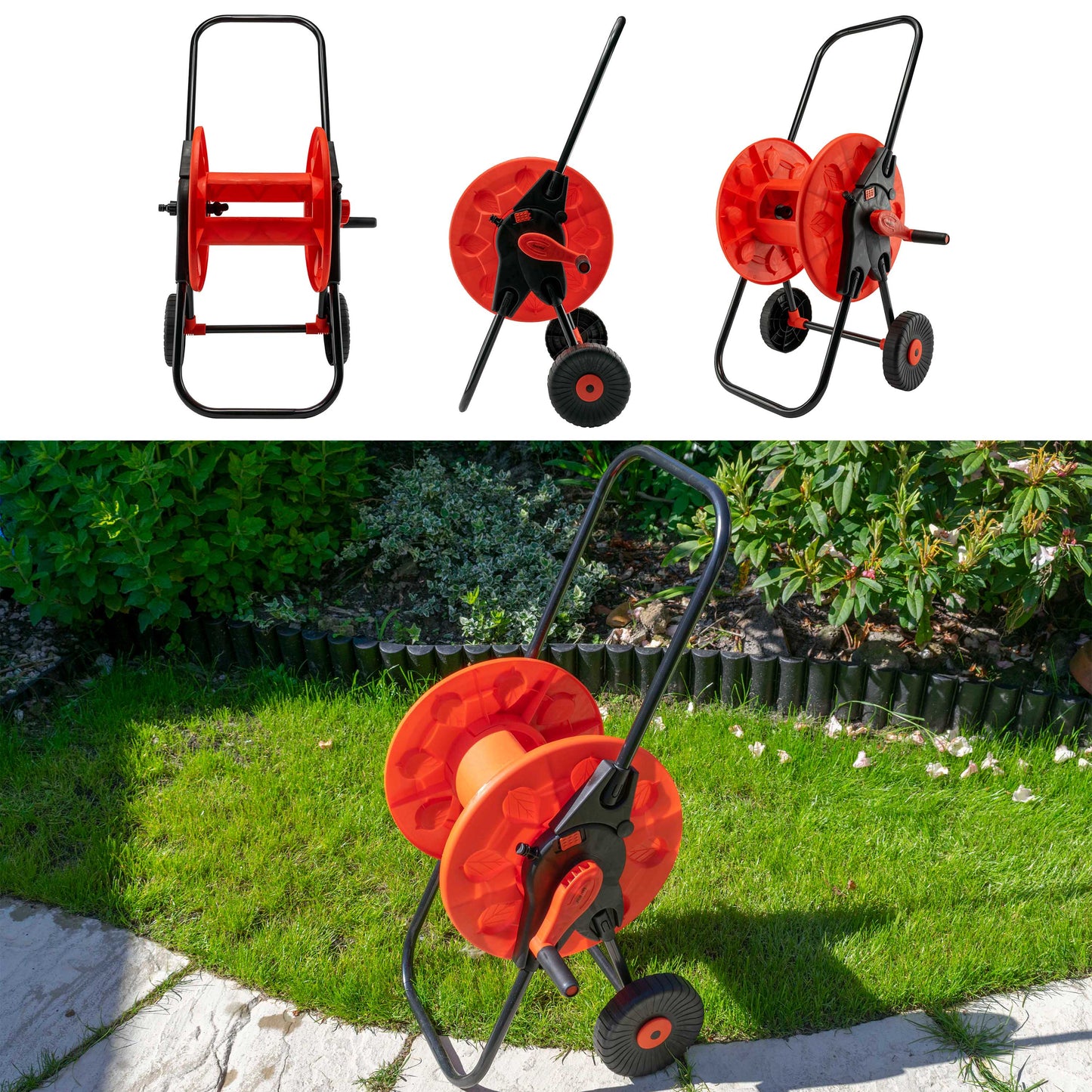 Hose Reel with Wheels for 60m 1/2" Garden Hose
