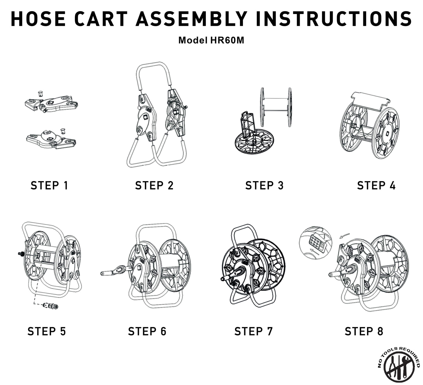 Hose Reel for 60m 1/2" Garden Hose