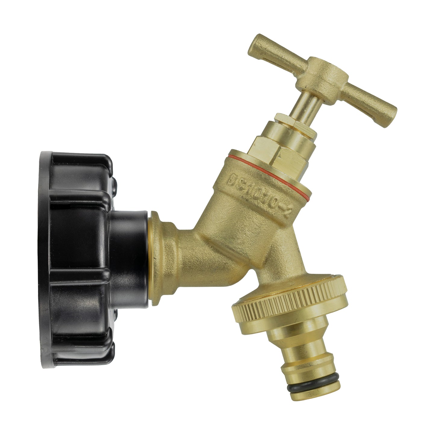 IBC 2" S60X6 Cap with Brass Quick Connect Bib Tap