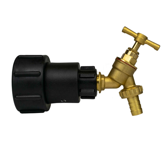 IBC 2" S60X6 Extender Adaptor with Brass Bib Tap 1/2" Barb