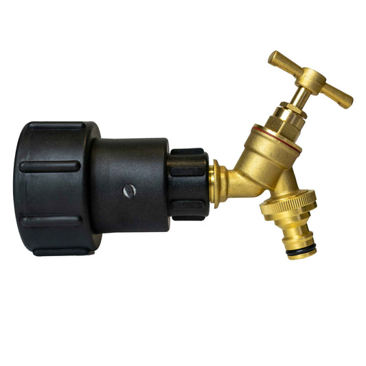 IBC 2" S60X6 Extender Adaptor with Brass Quick Connect Bib Tap