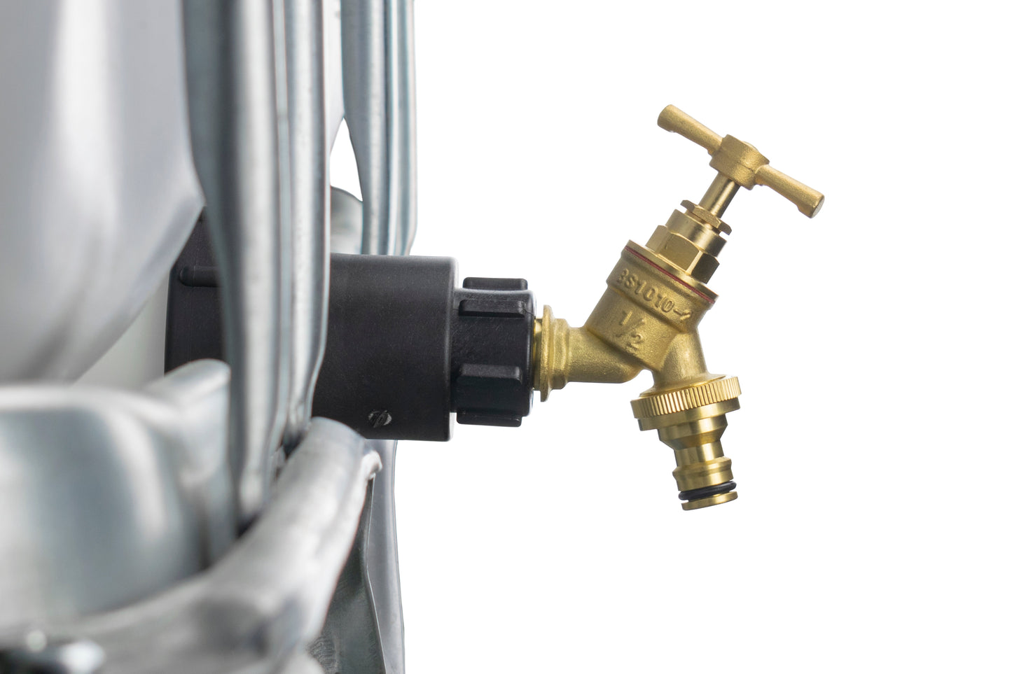 IBC 2" S60X6 Extender Adaptor with Brass Quick Connect Bib Tap