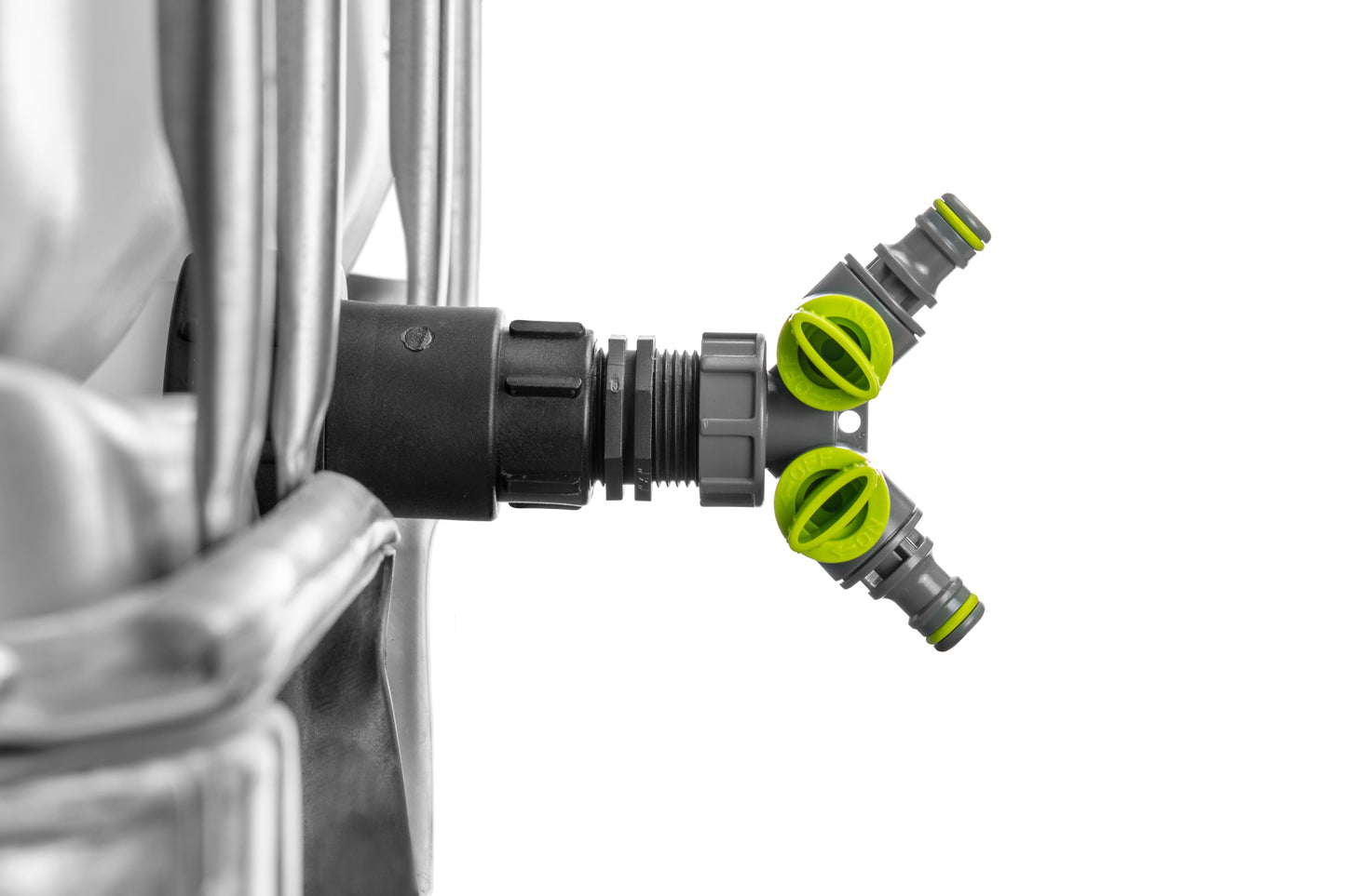 IBC 2" S60X6 Extender Adaptor with BSP Threaded Fitting and Two-Way Splitter