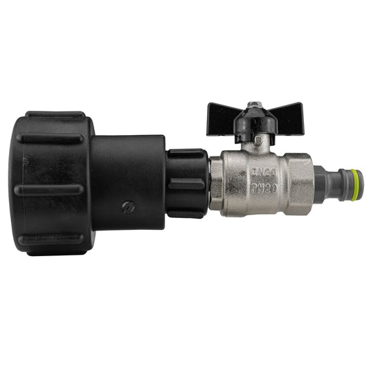 IBC 2" S60X6 Extender Adaptor with Butterfly Valve and Male Quick Connector