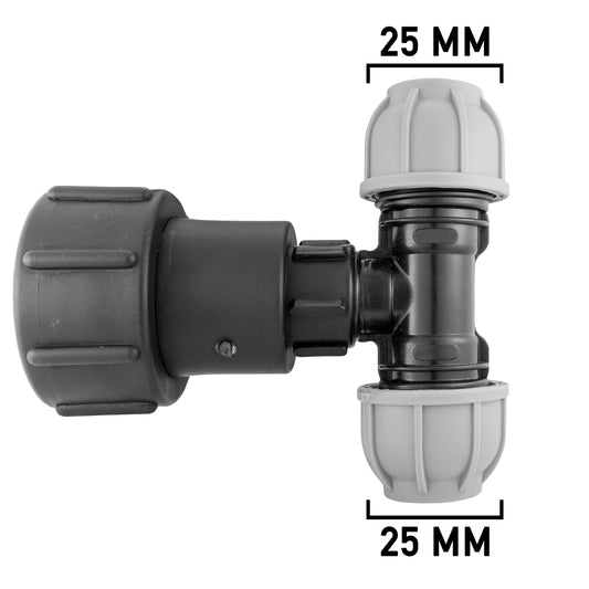 IBC 2" S60X6 Extender Adaptor with MDPE Tee 25mm