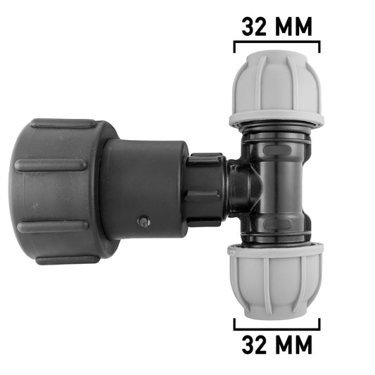 IBC 2" S60X6 Extender Adaptor with MDPE Tee 32mm