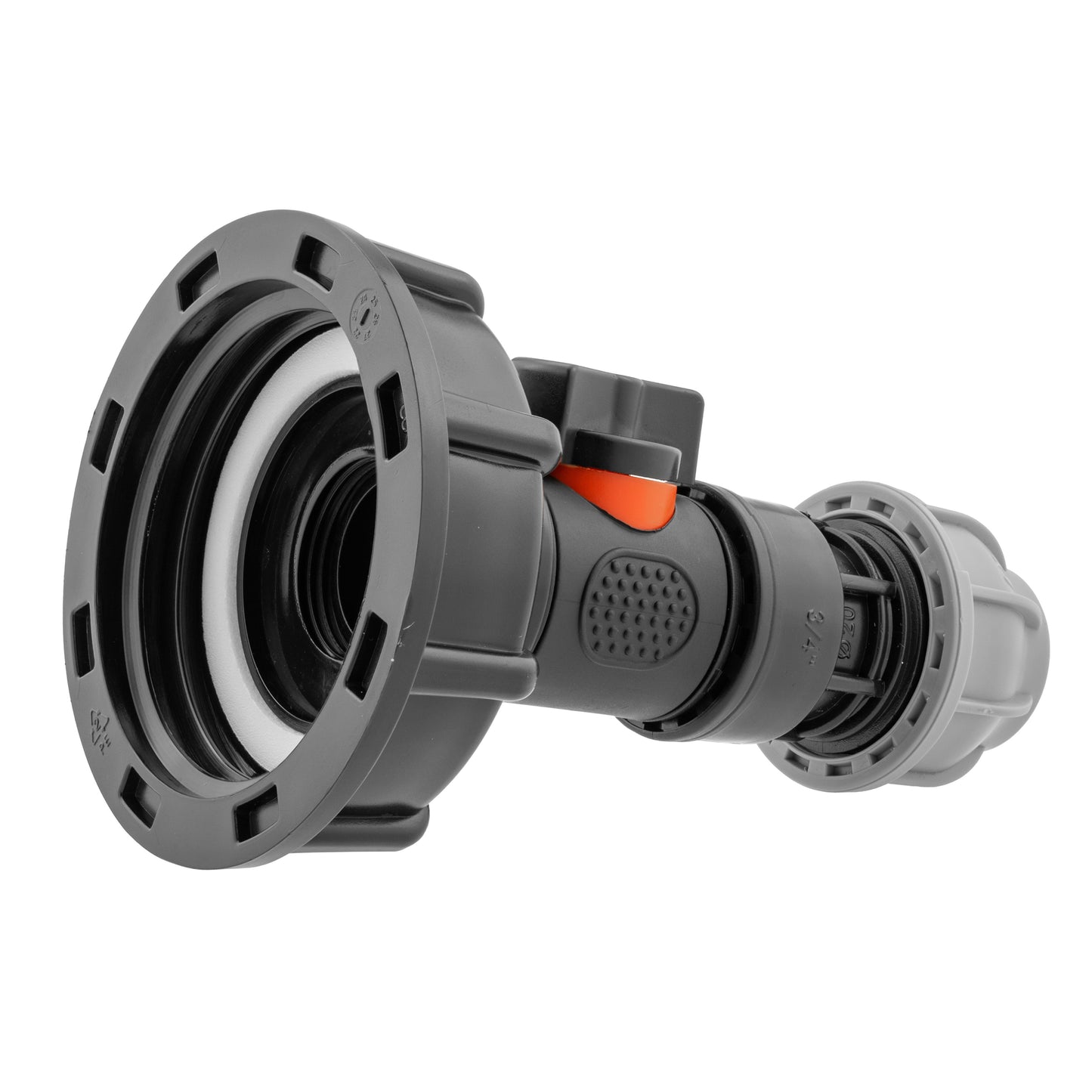 IBC 2" S60X6 Cap with In-Line Valve and MDPE Straight 20mm