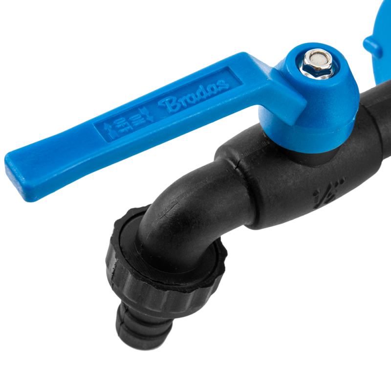 Garden Tap 1/2" BSPM - 1/2" Barb - Nylon (Black/Blue)