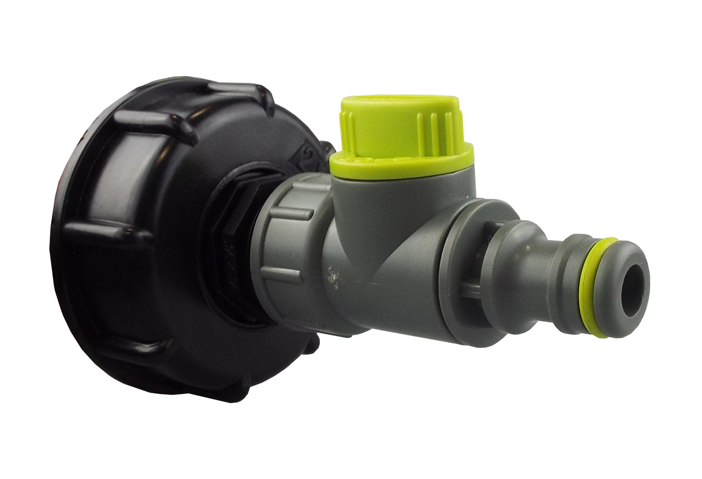 IBC 2" S60X6 Cap with Click Lock Quick Connect Valve Lime