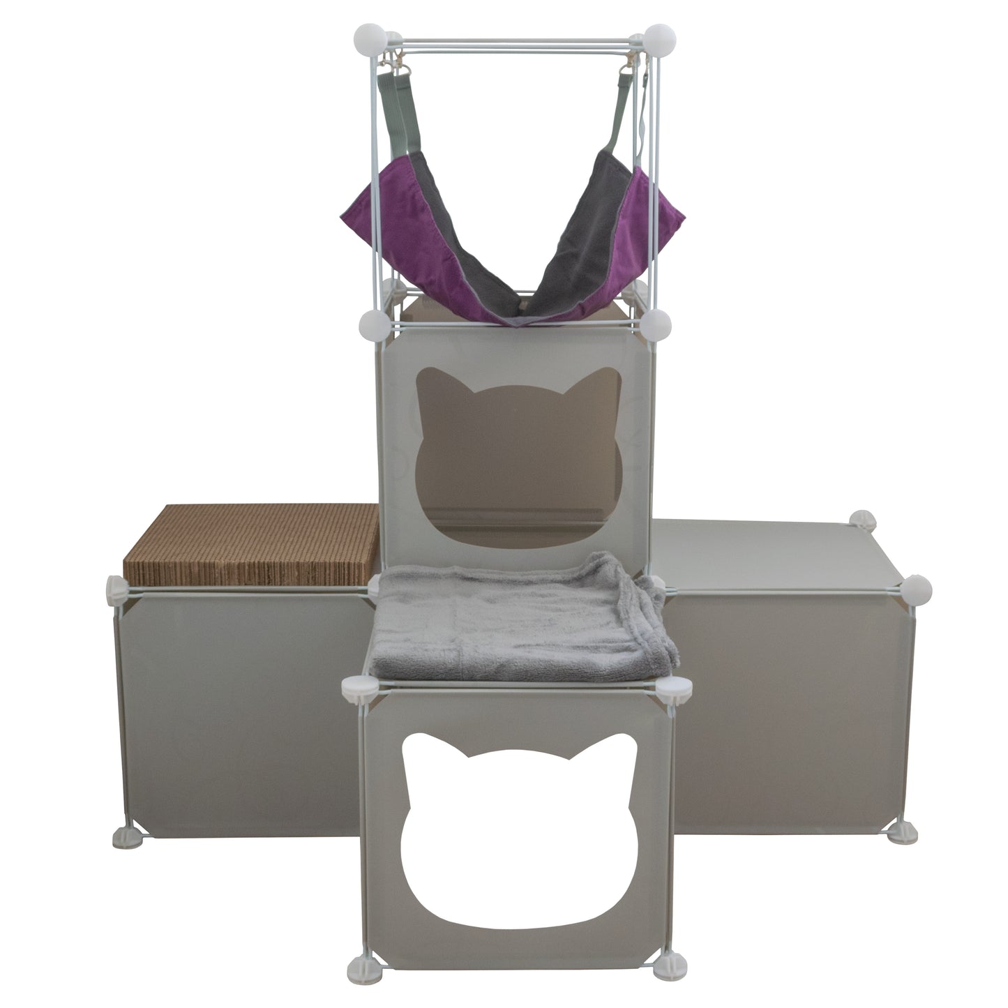 Kitty Cubby Cat Cube Play Tower (Medium Grey)
