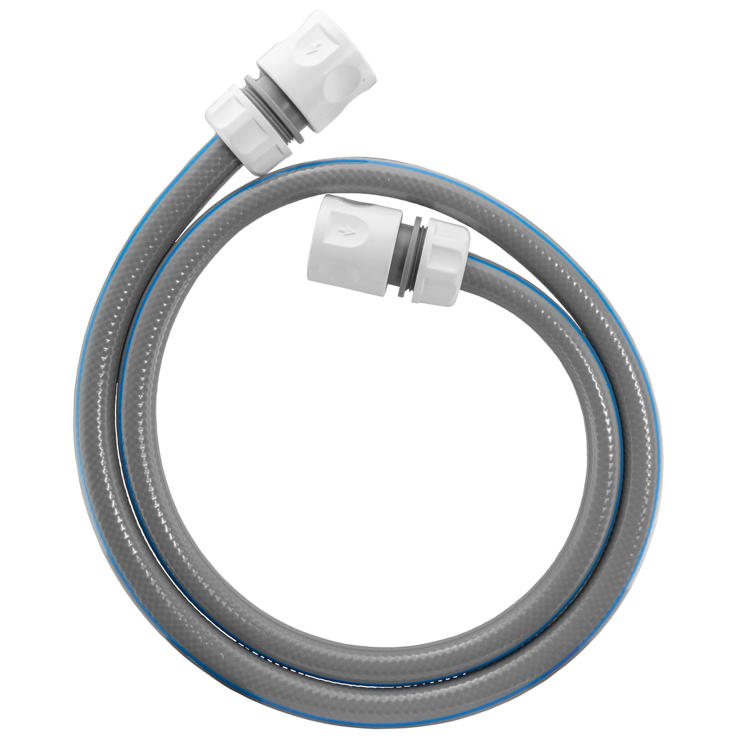 Grey Reinforced 4-Layer Garden Hosepipe with 2 x Hose Connectors