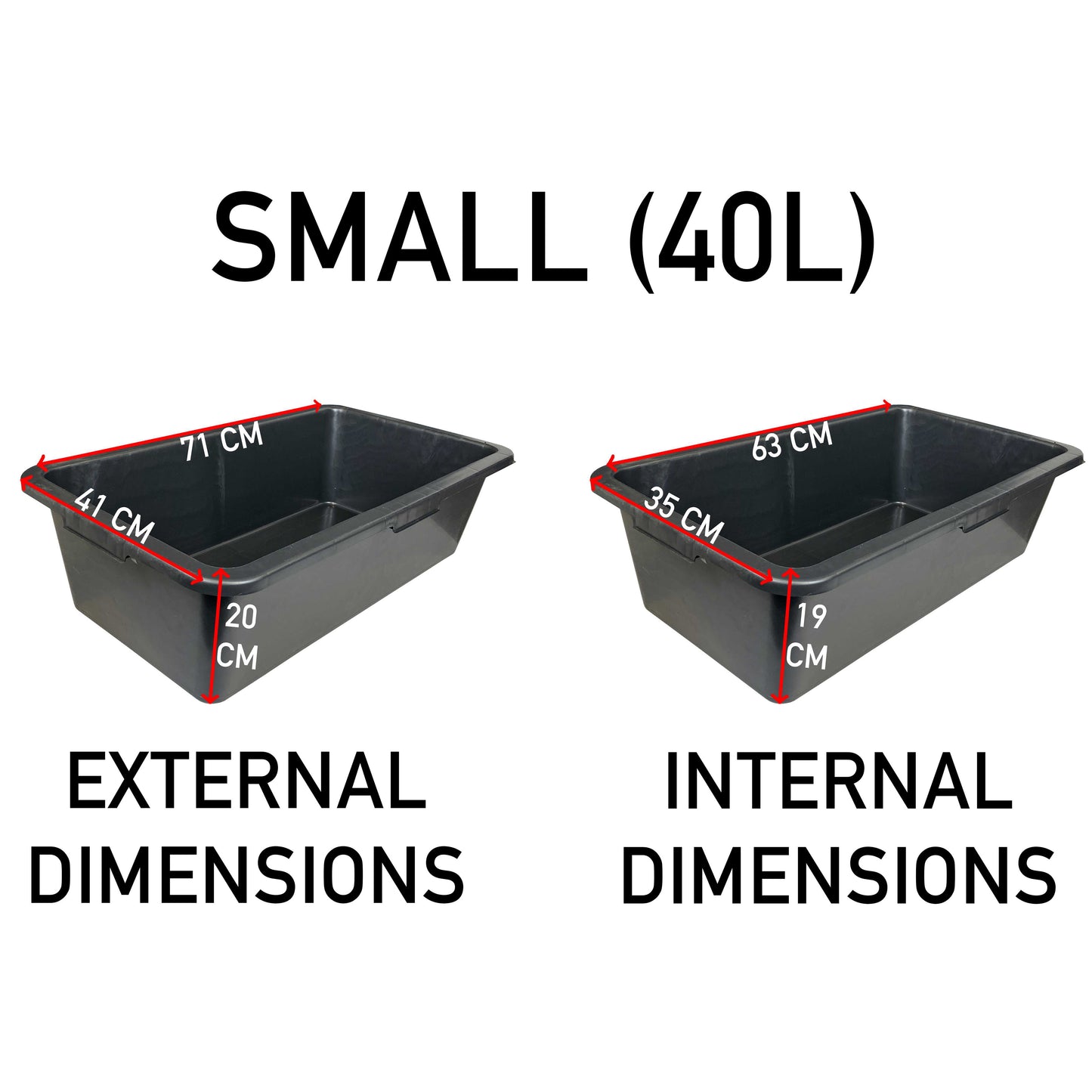 Rectangular Mixing Tub 40L