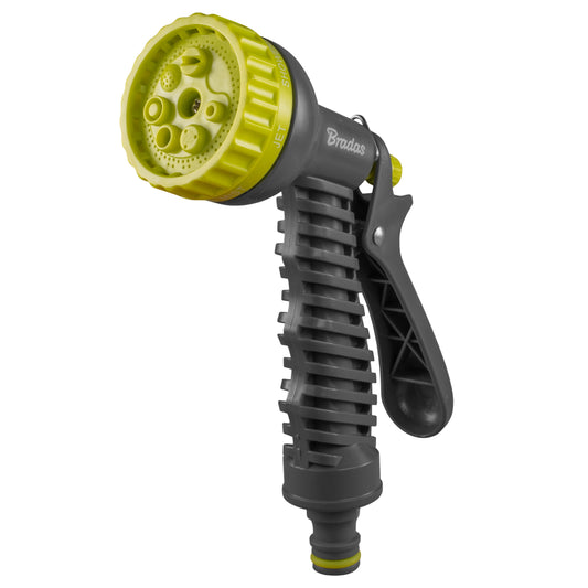 Hose Gun Water Sprayer 7-Pattern Adjustable (Lime/Grey)