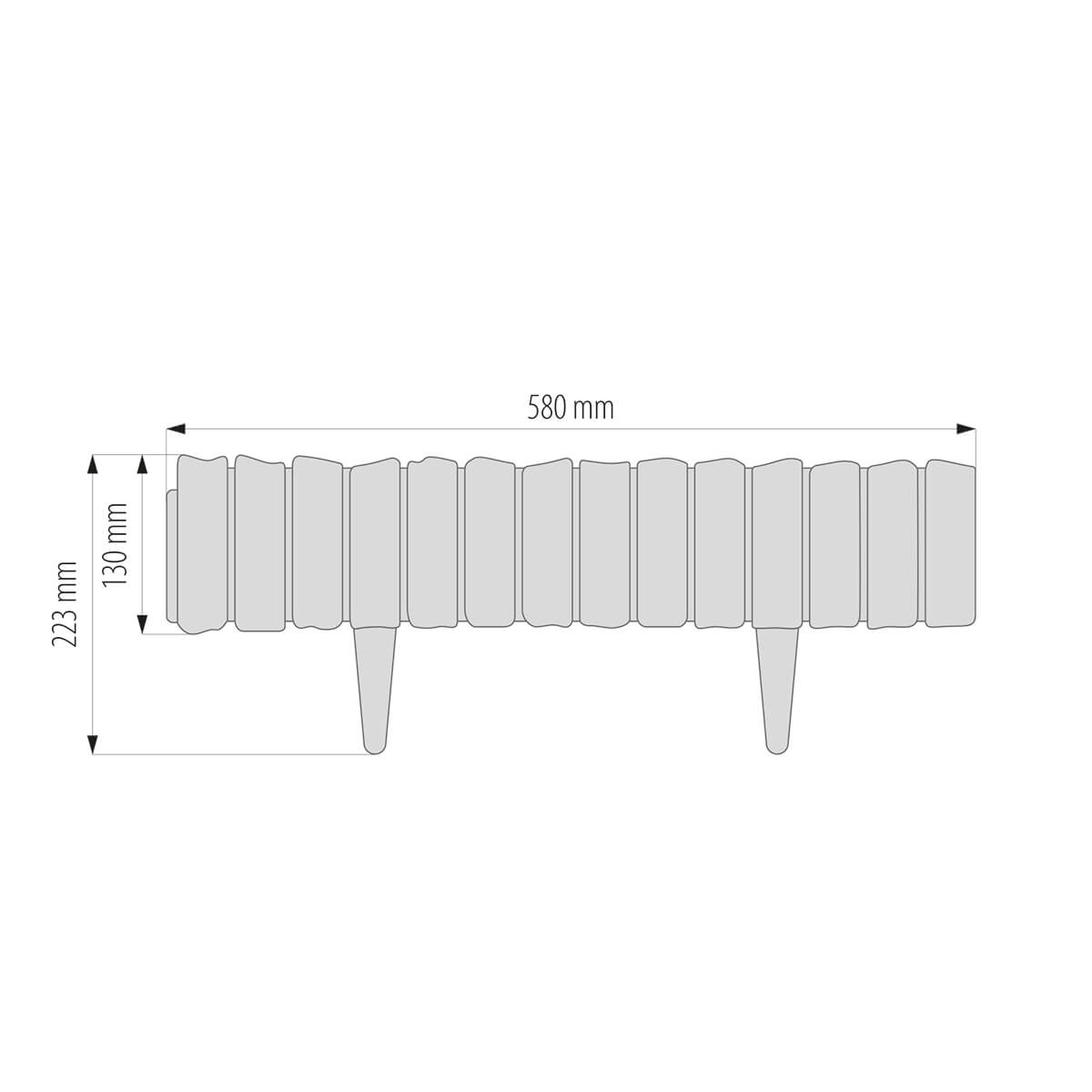 Lawn Edging, 2.32 Metres Plastic Palisade Wood Effect (Black)
