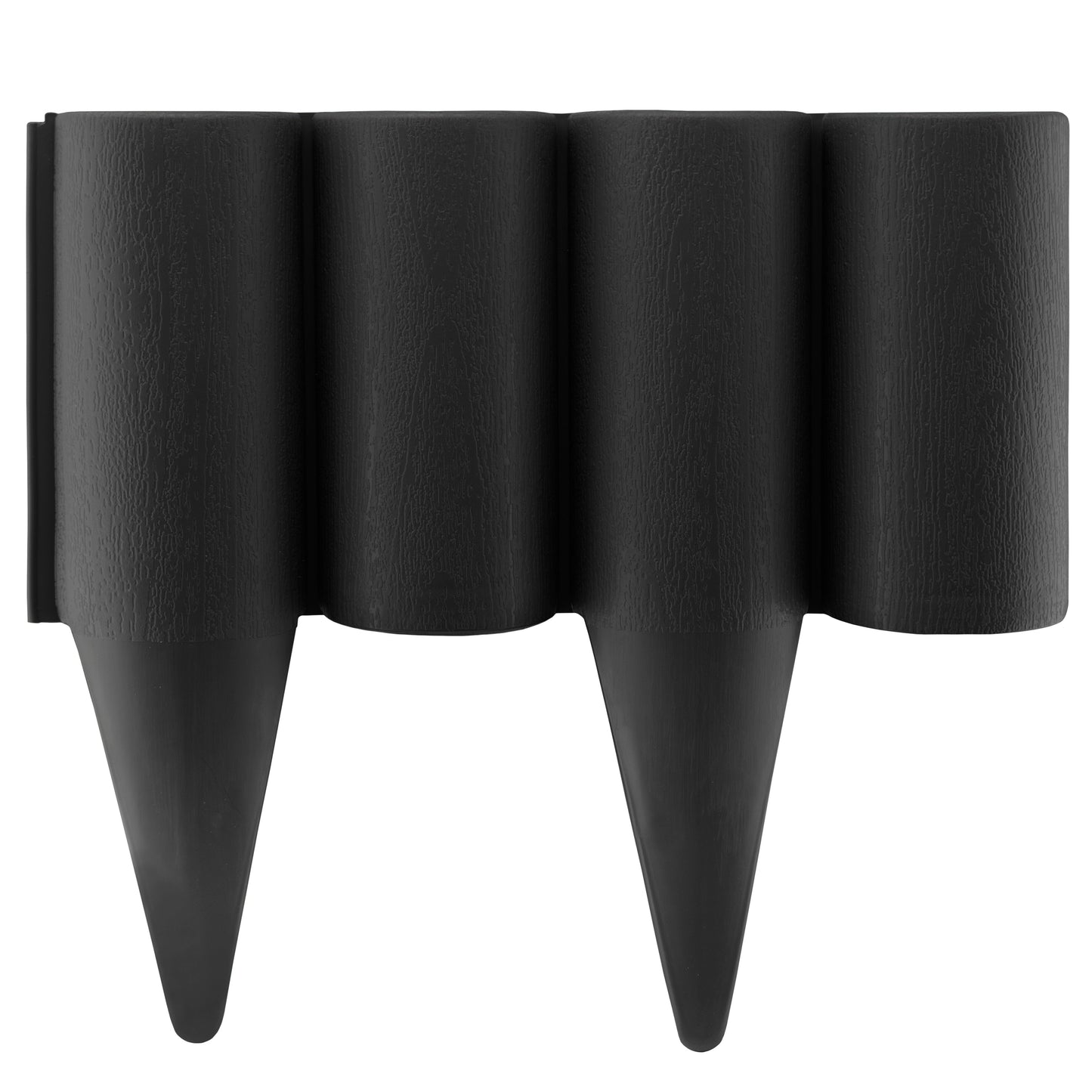 Lawn Edging, 2.5 Metres Box Plastic Palisade Wood Effect (Black)
