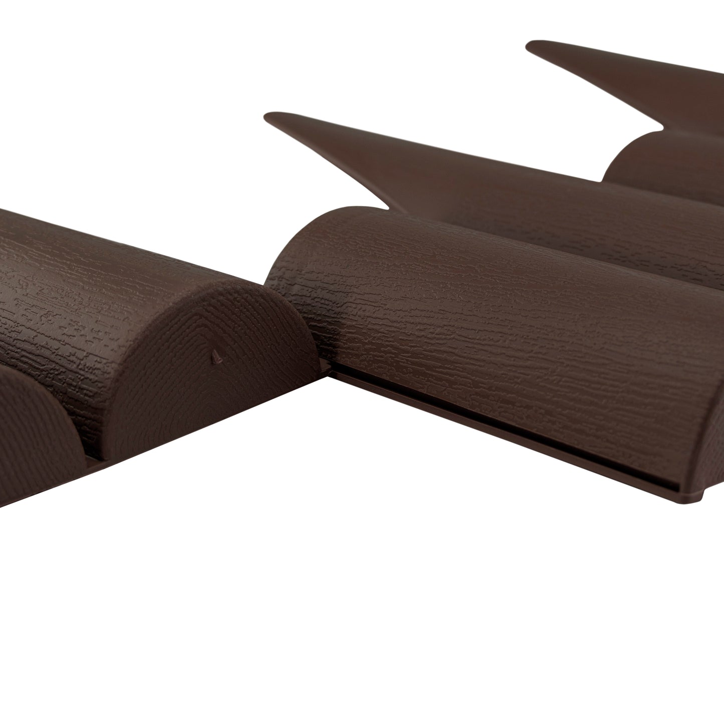 Lawn Edging, 2.5 Metres Box Plastic Palisade Wood Effect (Brown)