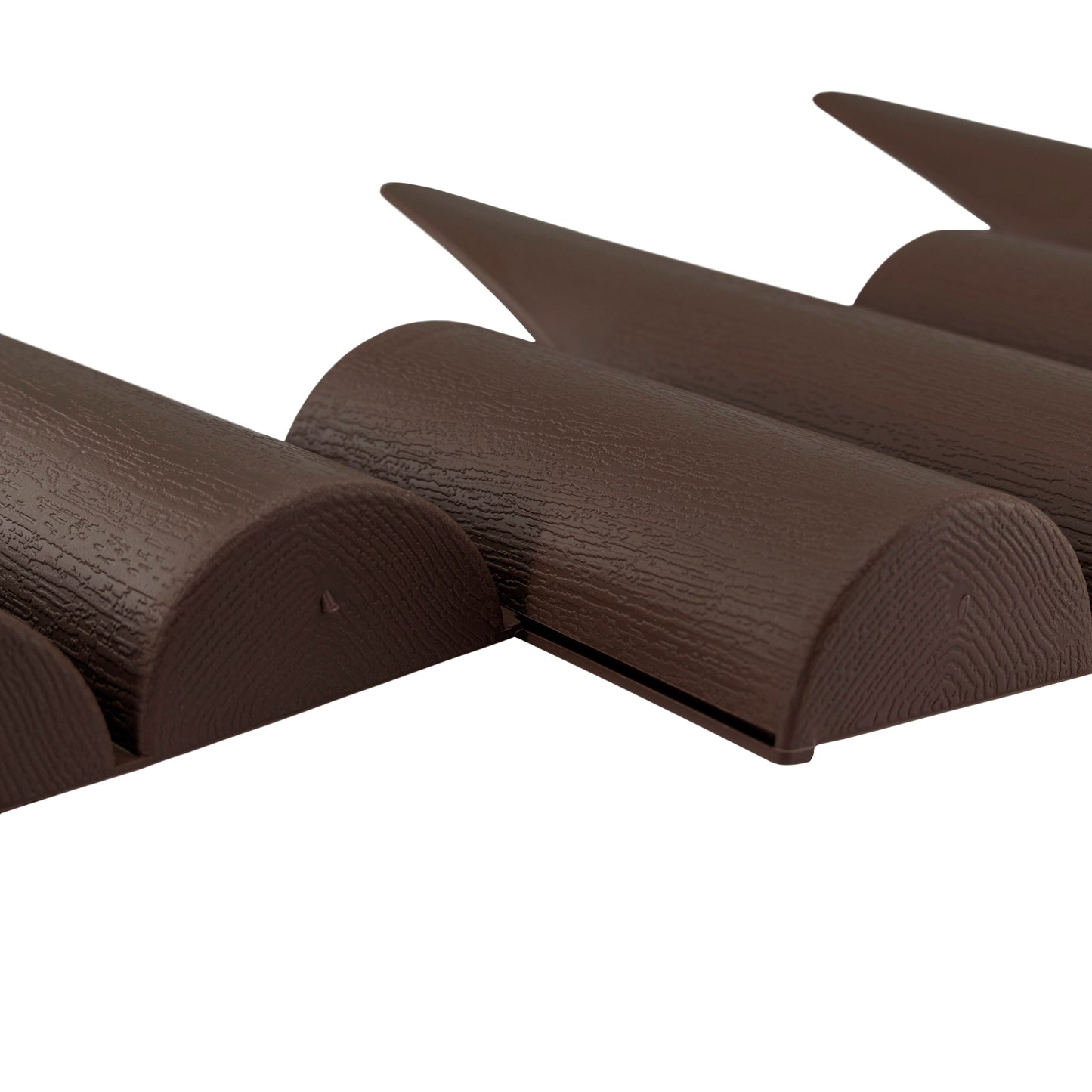 Lawn Edging, 2.5 Metres Box Plastic Palisade Wood Effect (Brown)