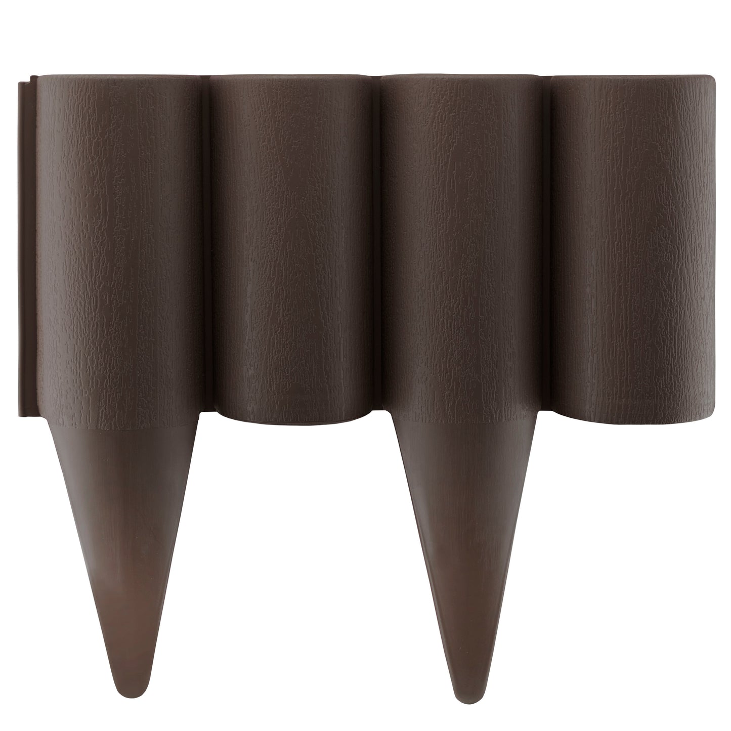 Lawn Edging, 2.5 Metres Box Plastic Palisade Wood Effect (Brown)
