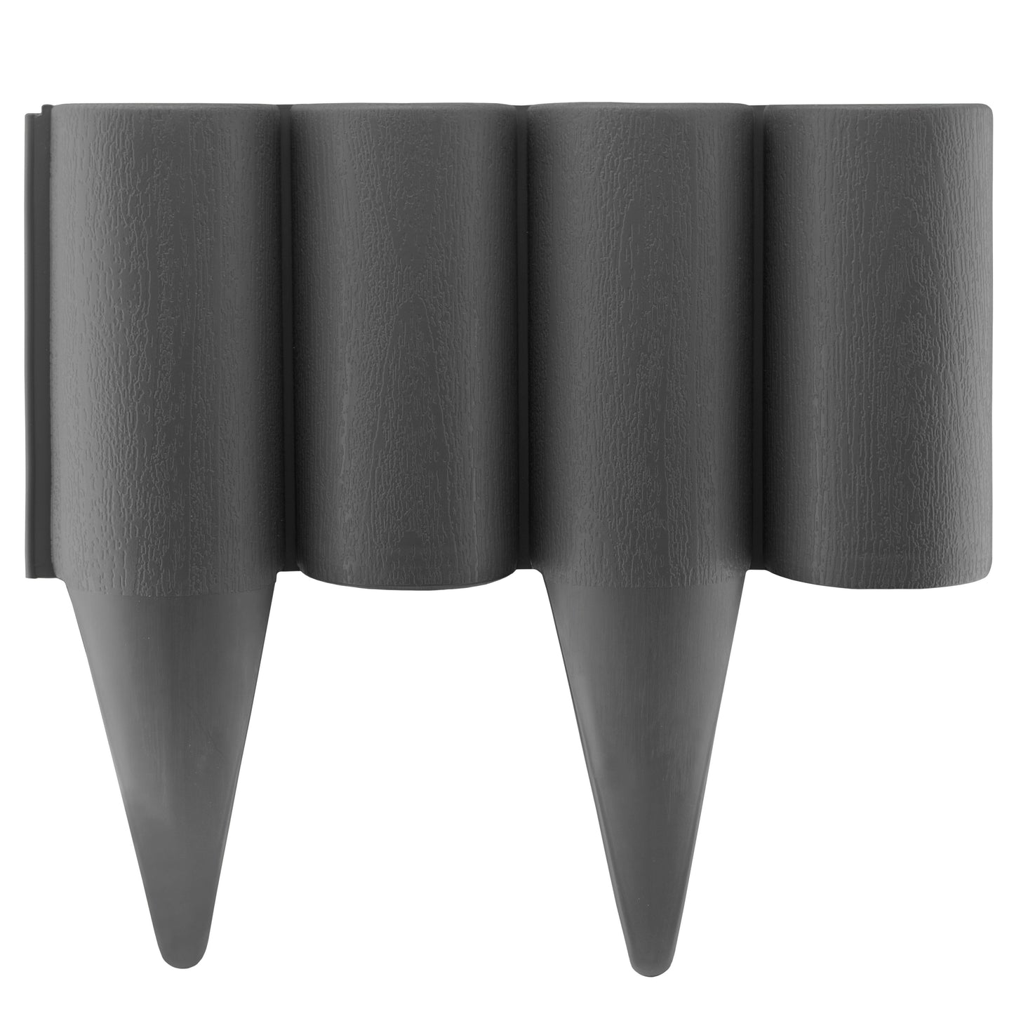 Lawn Edging, 2.5 Metres Box Plastic Palisade Wood Effect (Gray)