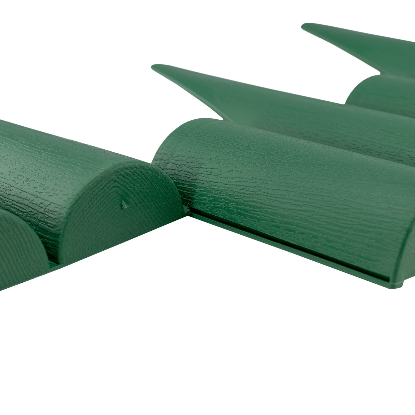 Lawn Edging, 2.5 Metres Box Plastic Palisade Wood Effect (Green)