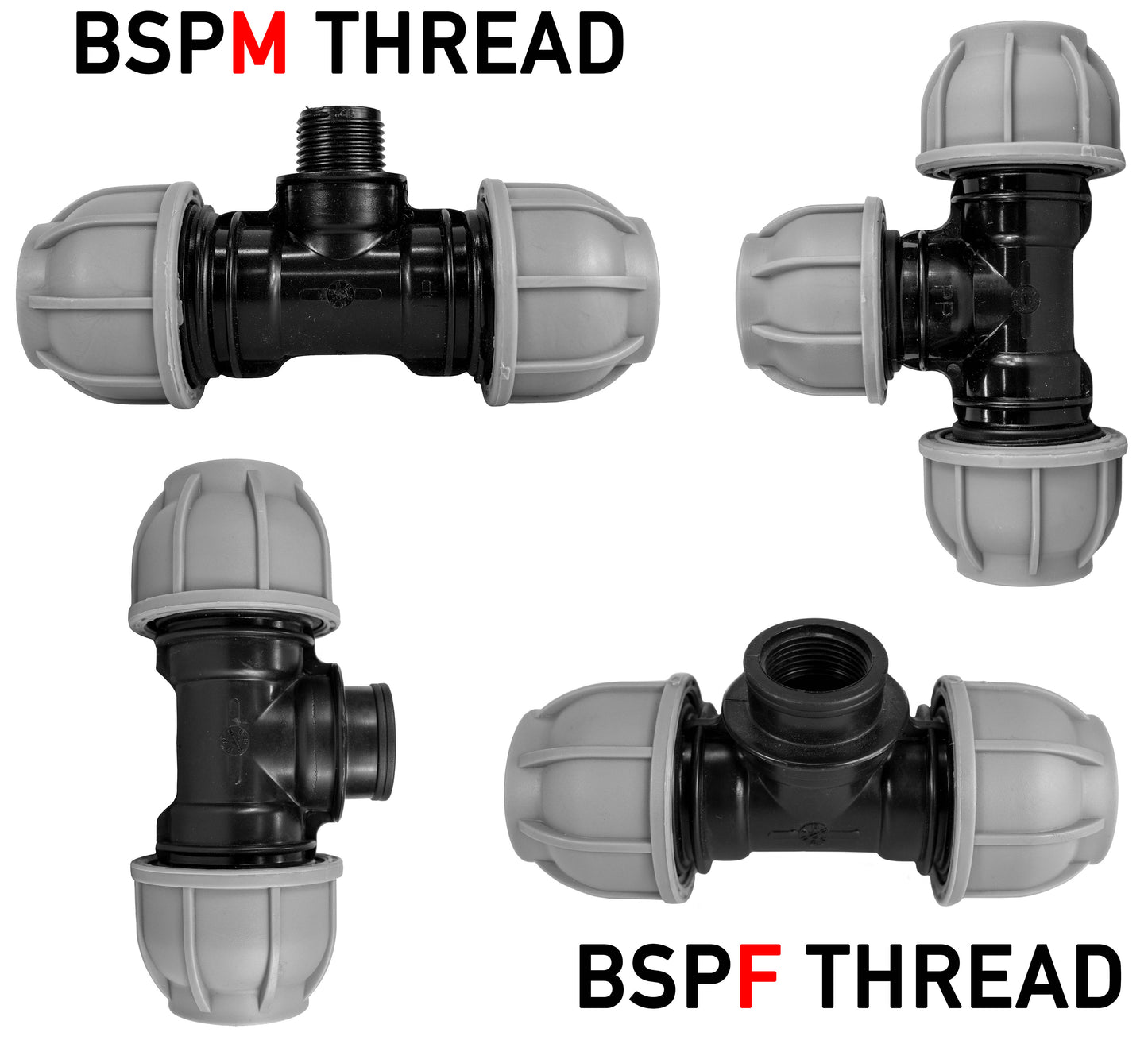 50mm MDPE Pipe Tee Compression Fittings
