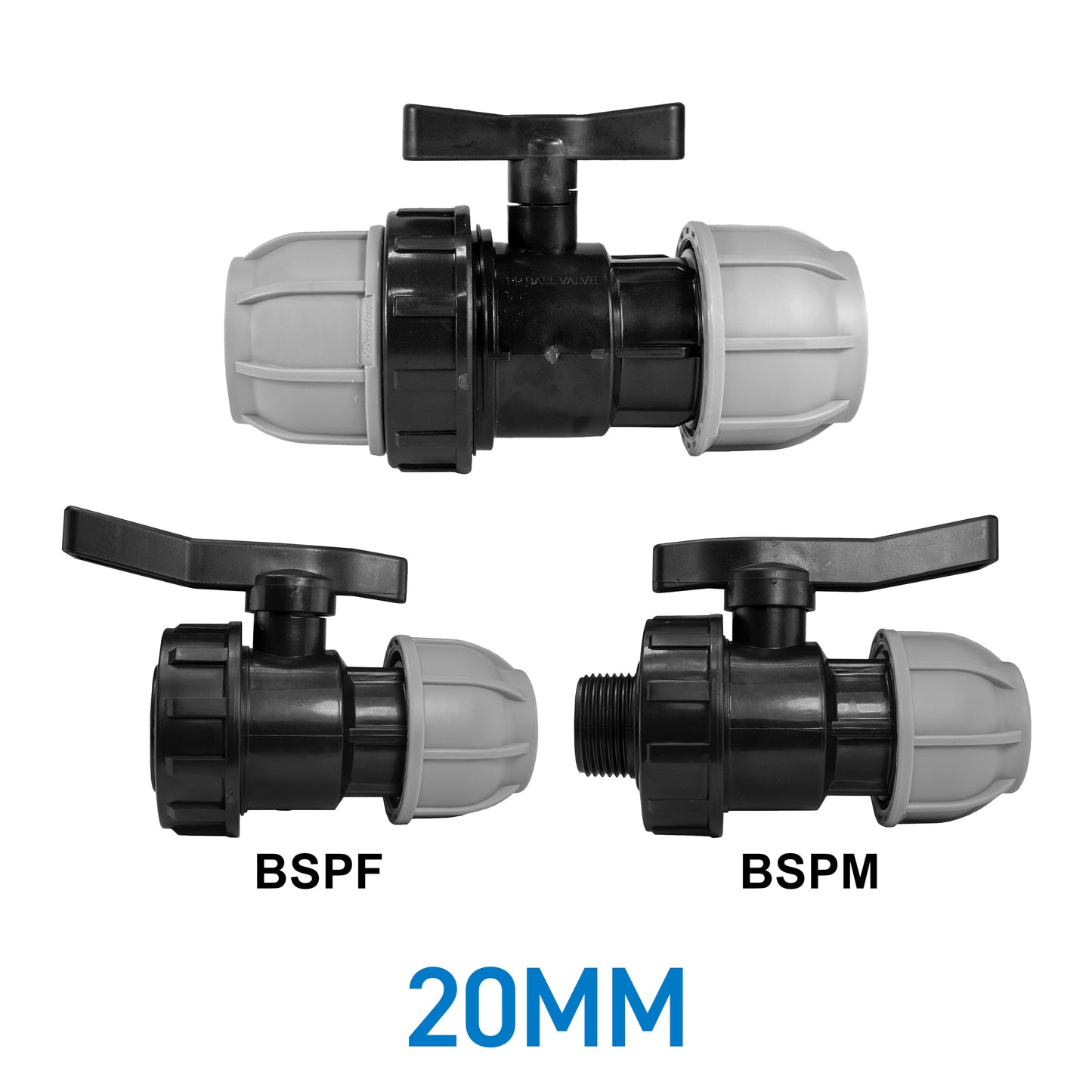 20mm MDPE Pipe Valve Compression Fittings