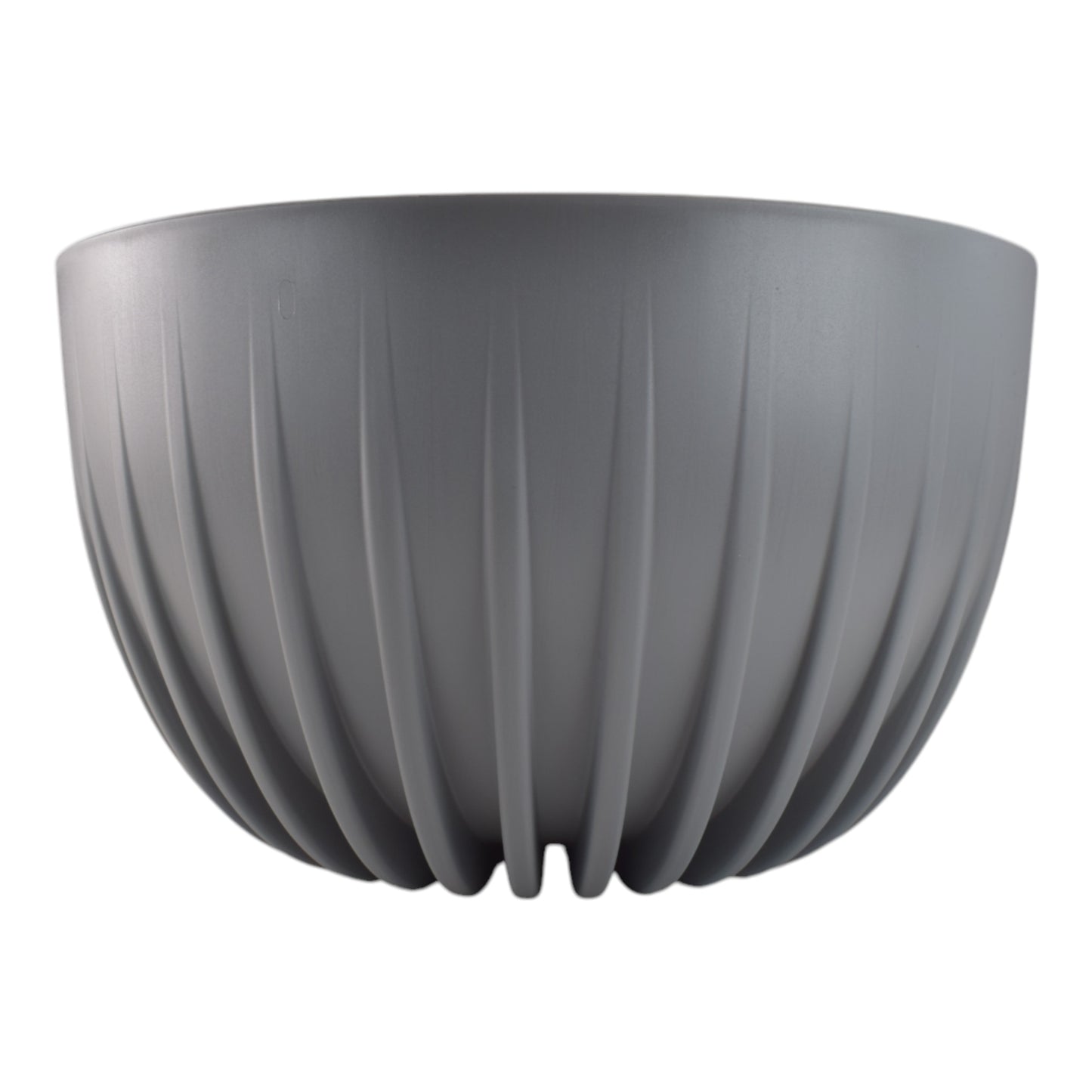 Mira Bowl Plant Pot with Insert and Drainage Hole, Grey
