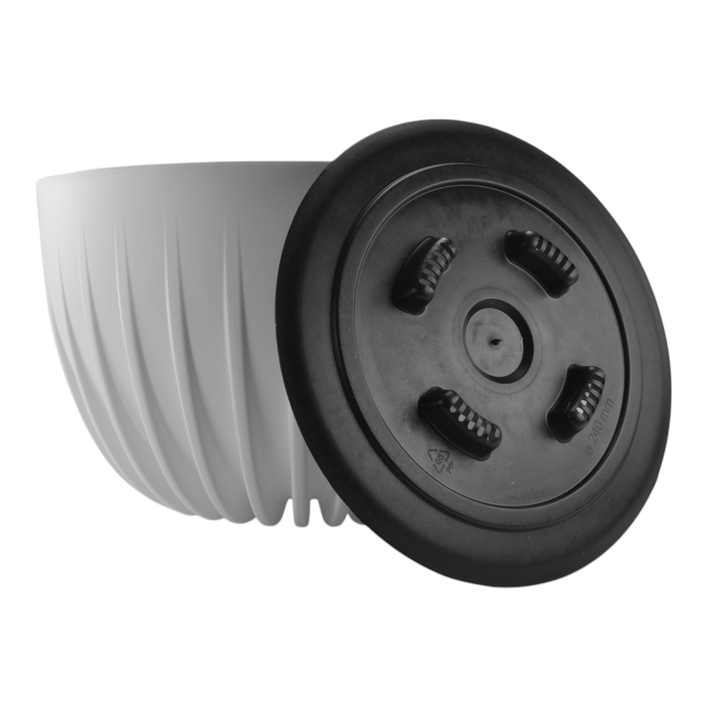 Mira Bowl Plant Pot with Insert and Drainage Hole, White