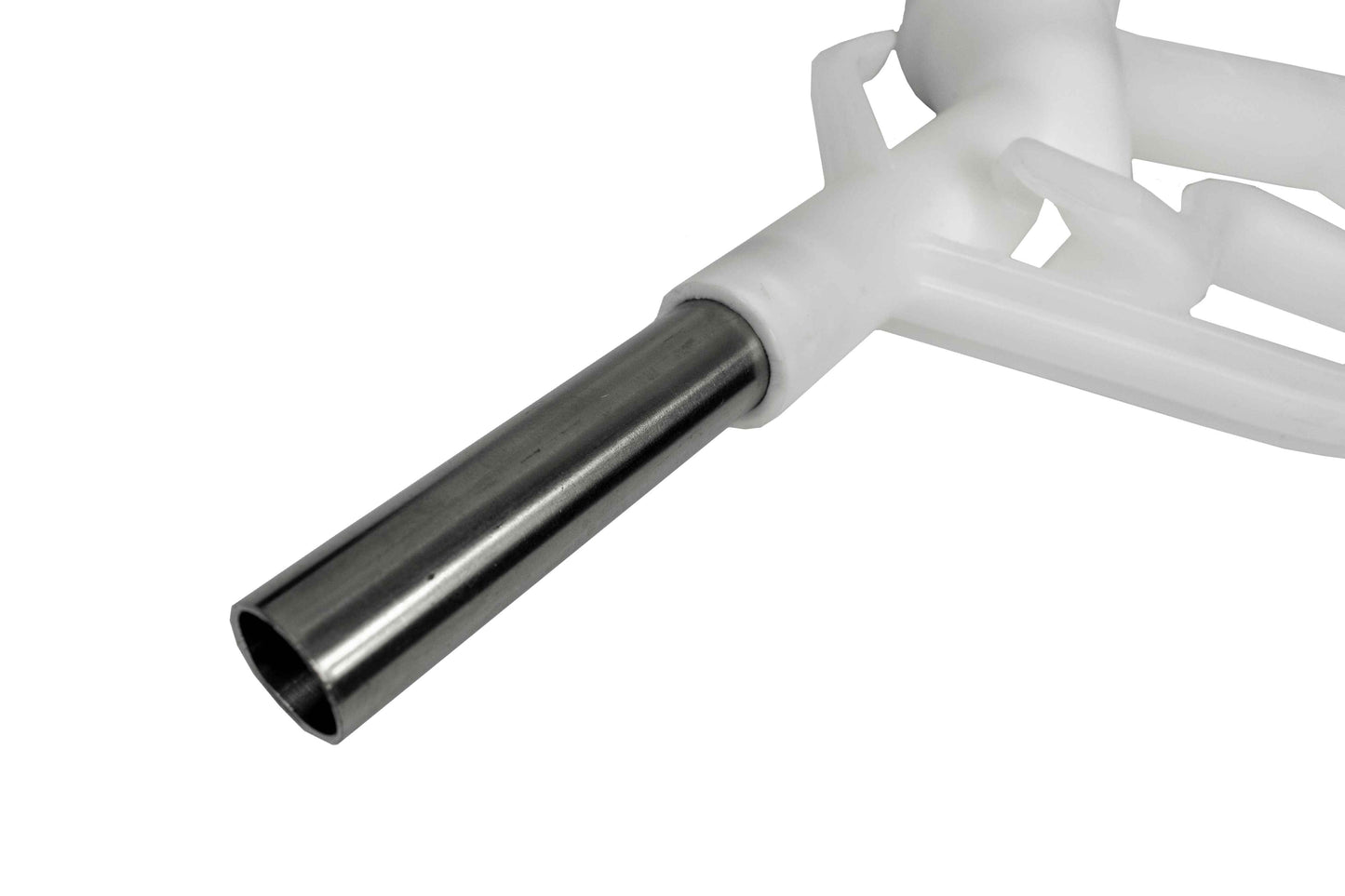 Fuel Nozzle Gun 3/4" Barb Inlet - Metal Outlet (White)