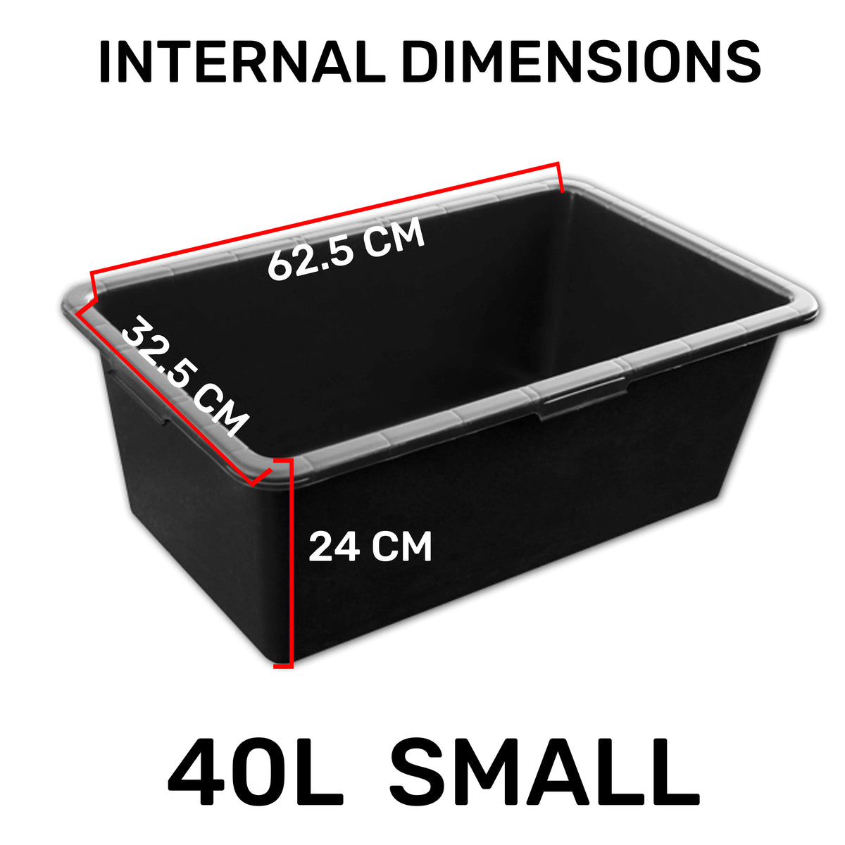 Rectangular Planter Flower Pot 40L (Black)