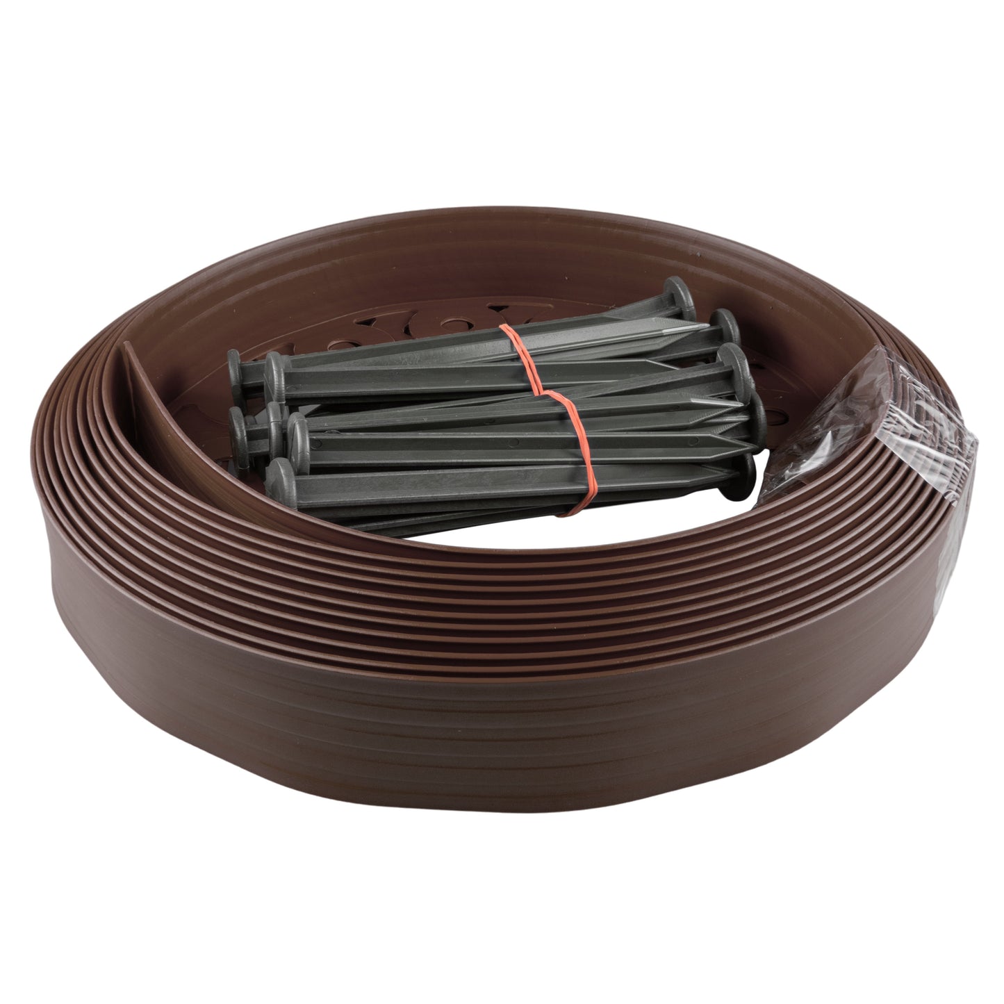 Lawn Border Set, 10 Metres Easy Border 60mm with Pegs (Brown)