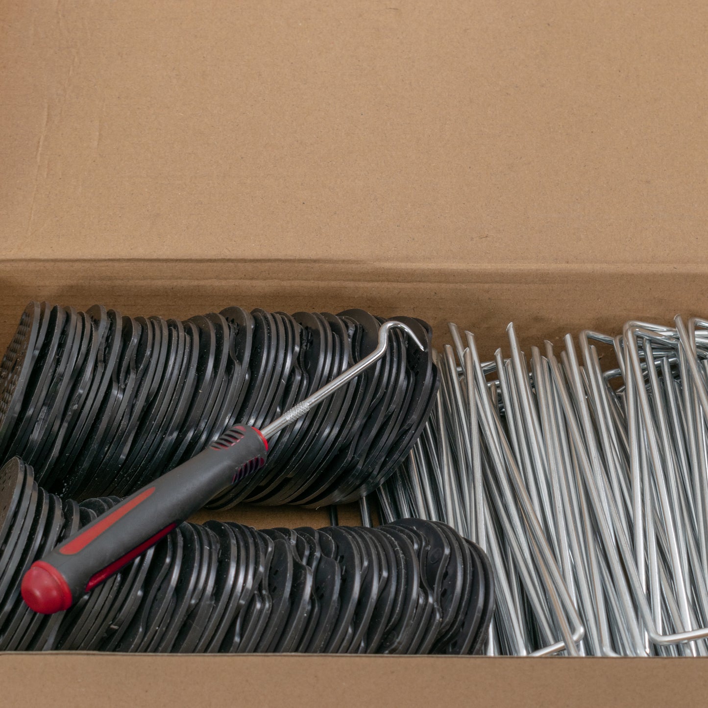 Metal Hold Down Pegs with Wooden Mallet Set