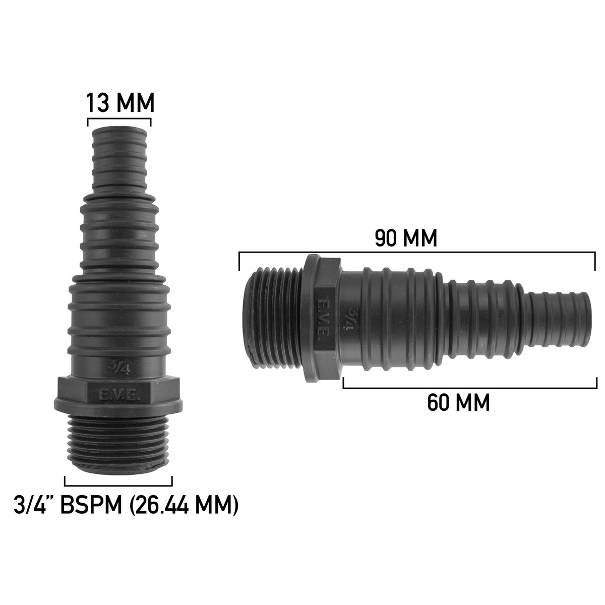 IBC S60X6 Cap & Large Valve – 13/20/25mm Stepped Tail
