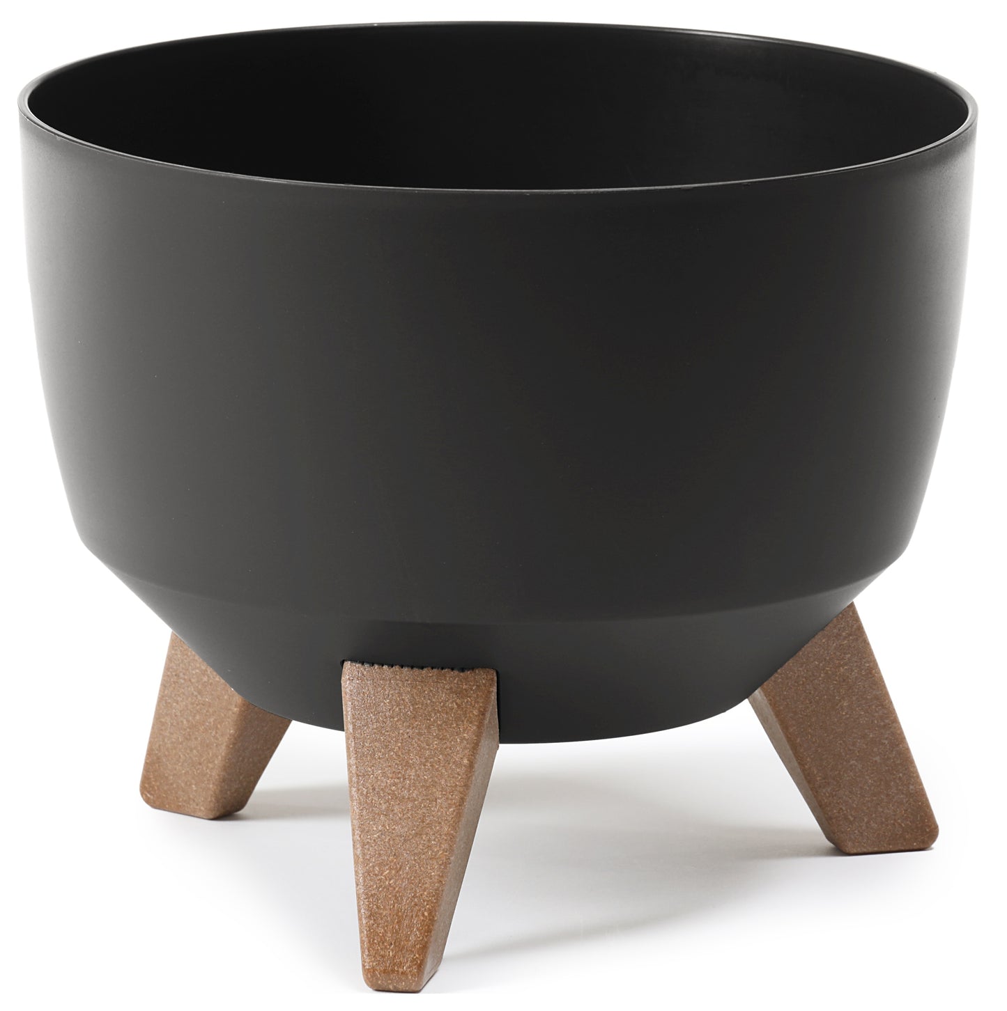 Roma Bowl Plant Pot with Legs, Insert and Drainage Hole (Black)
