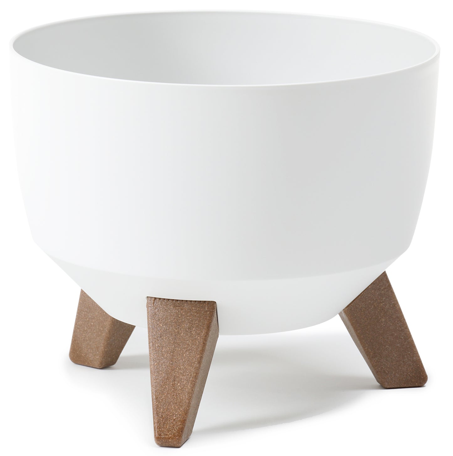 Roma Bowl Plant Pot with Legs, Insert and Drainage Hole (White)