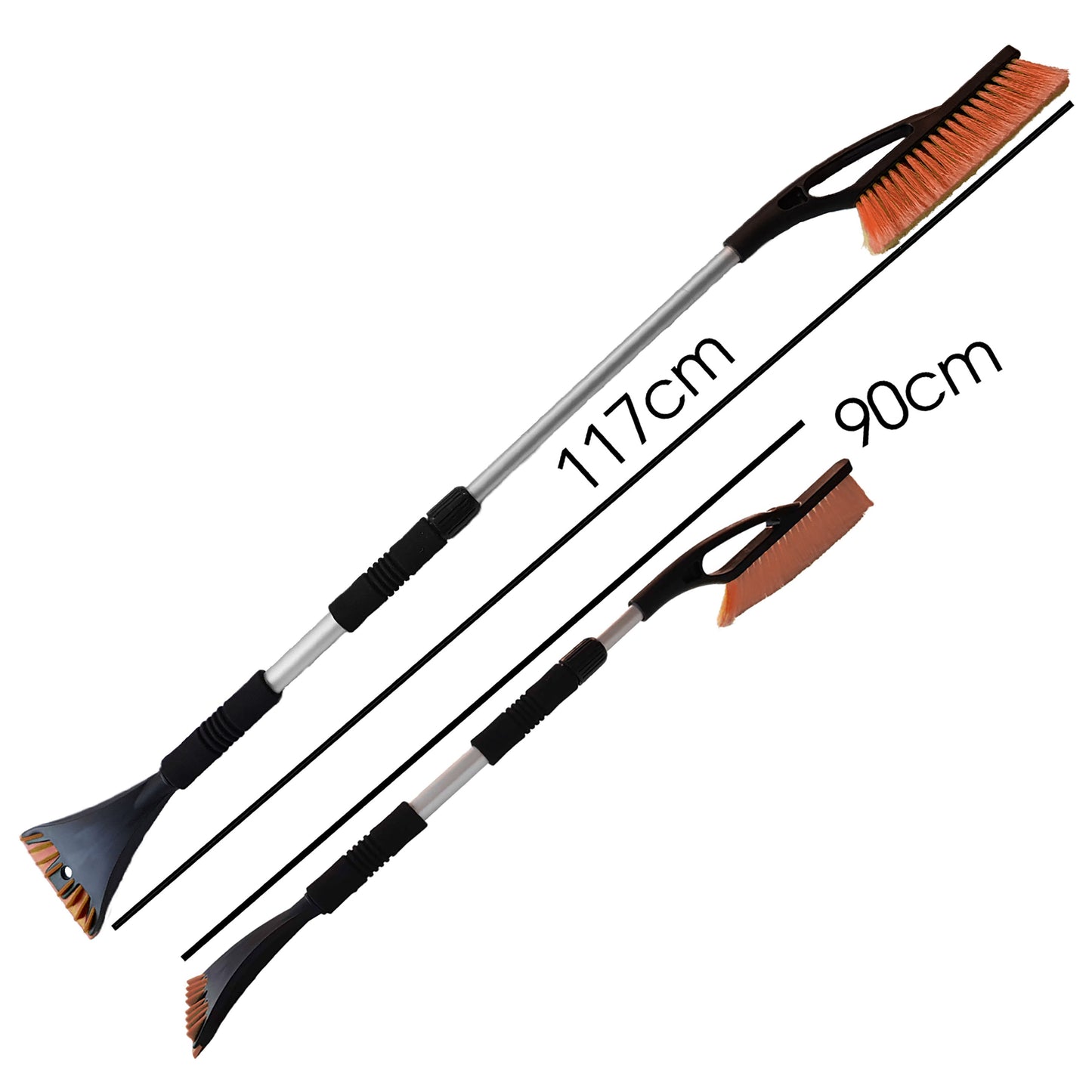 Telescopic Snow Brush and Ice Scraper (Orange)