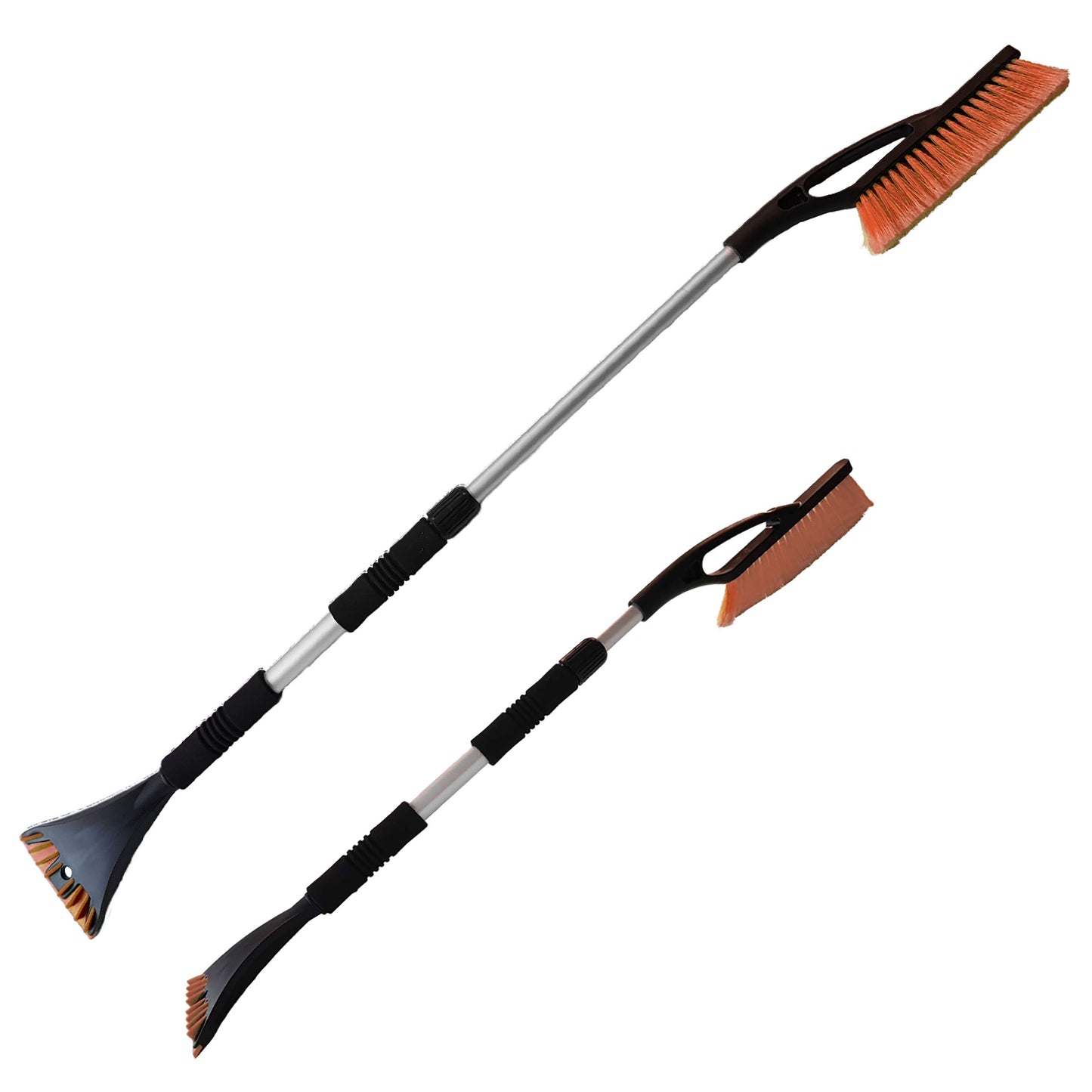 Telescopic Snow Brush and Ice Scraper (Orange)