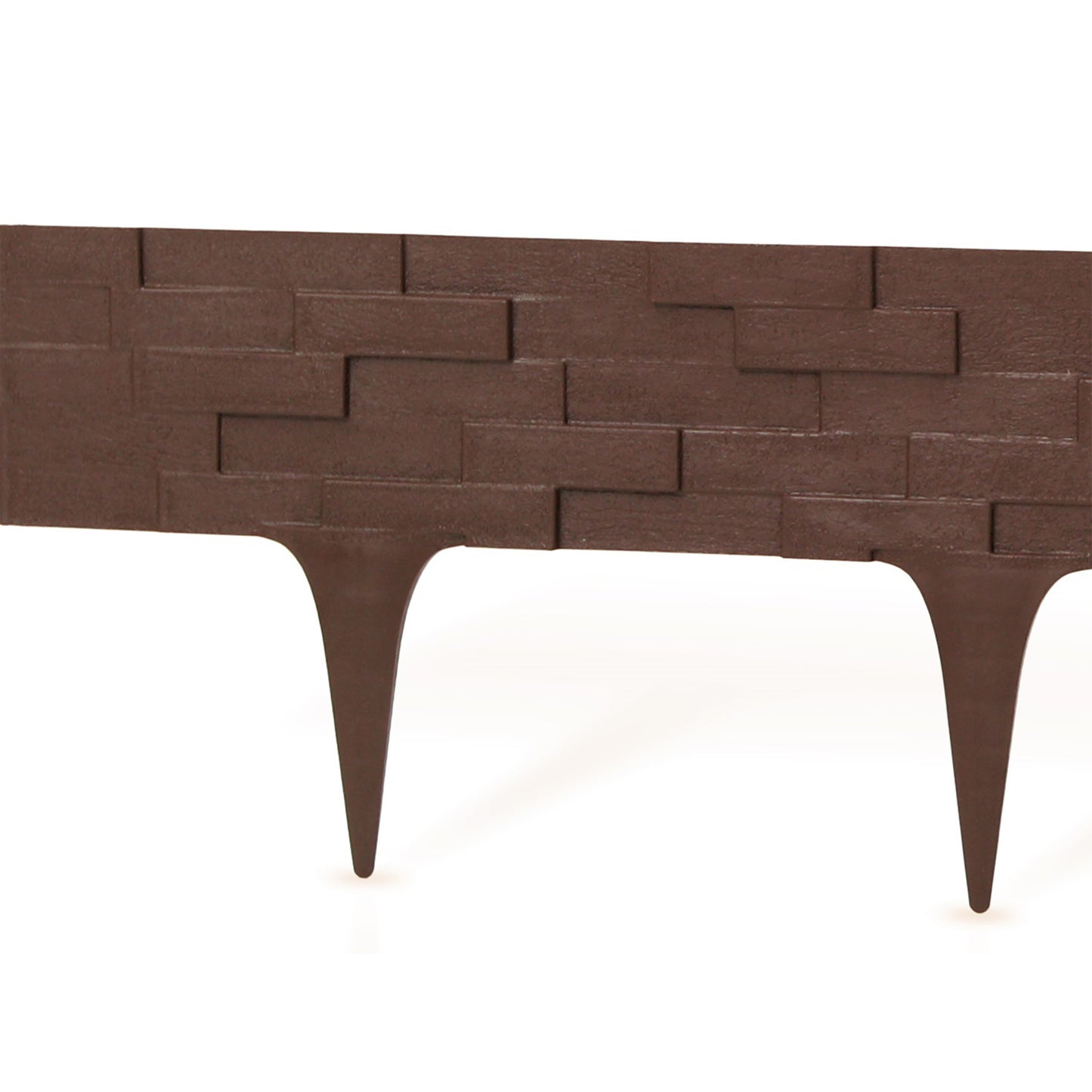 Lawn Edging, 2.38 Metres Plastic Palisade Slate Effect (Brown)