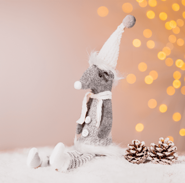 Silver Mouse with Dangly Legs Xmas Ornament