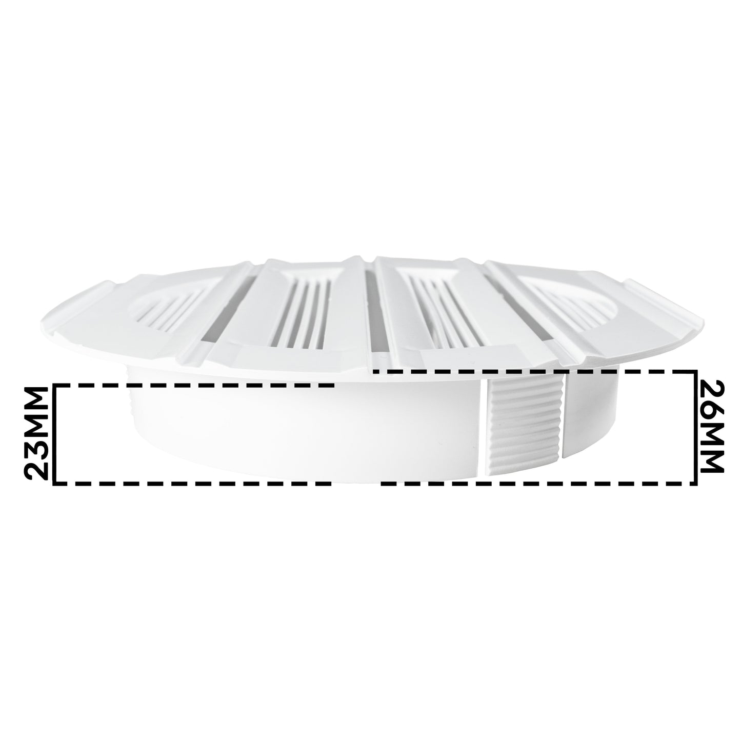 Louvre Vent Round Bella 100mm White