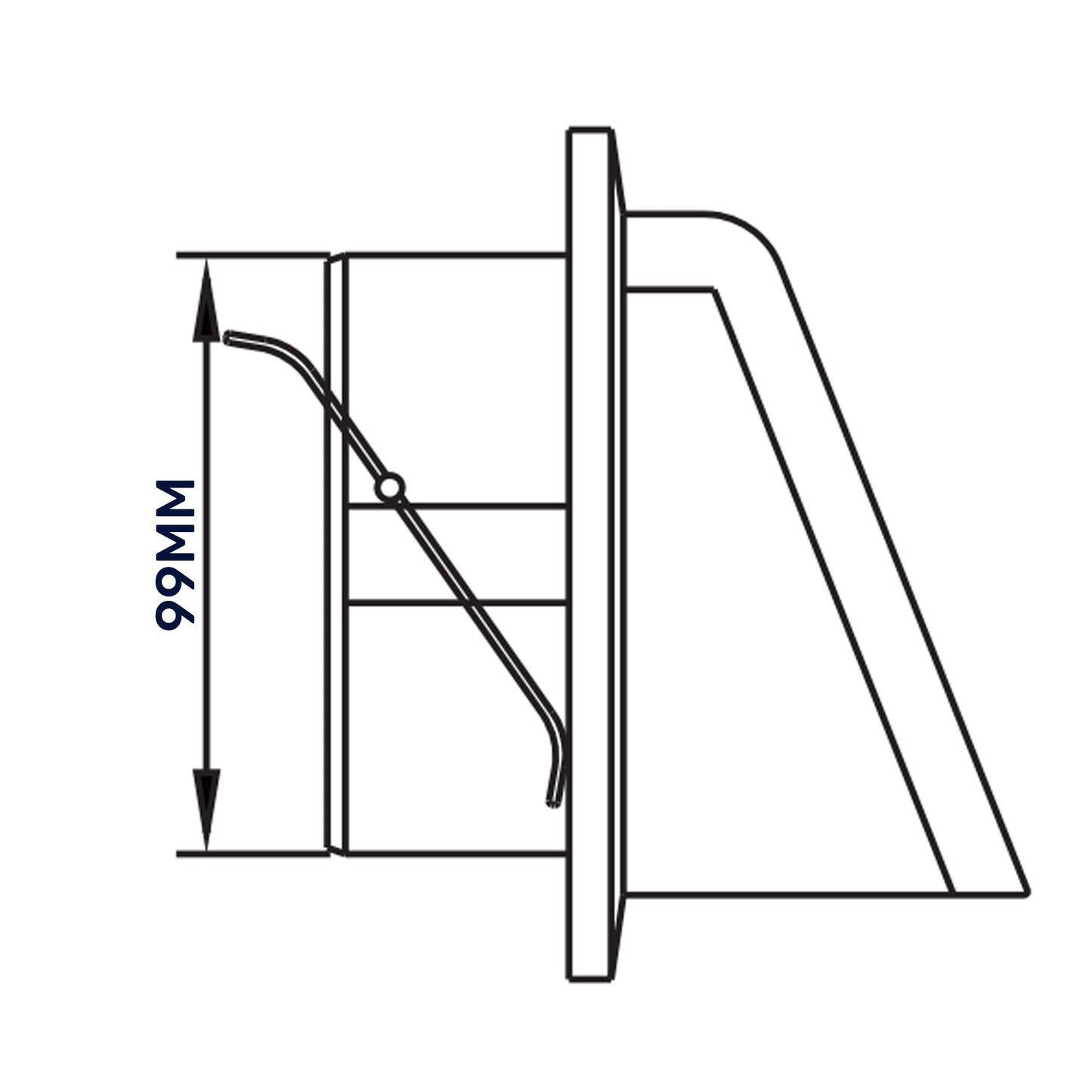 External Graphite Louvre Vent KRD/100G 100mm