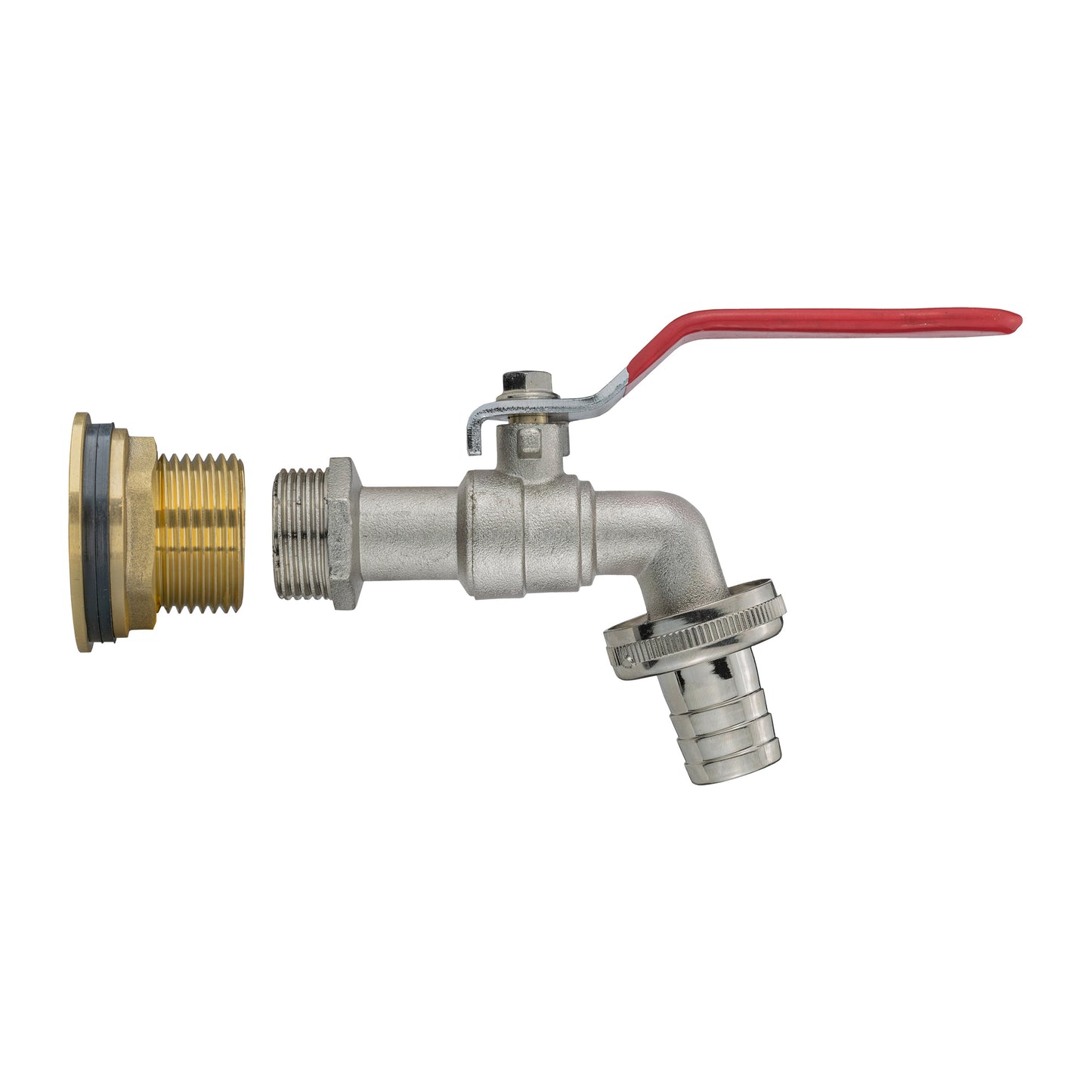 Water Butt Brass Kit 3/4" BSP with Barbed Lever Tap