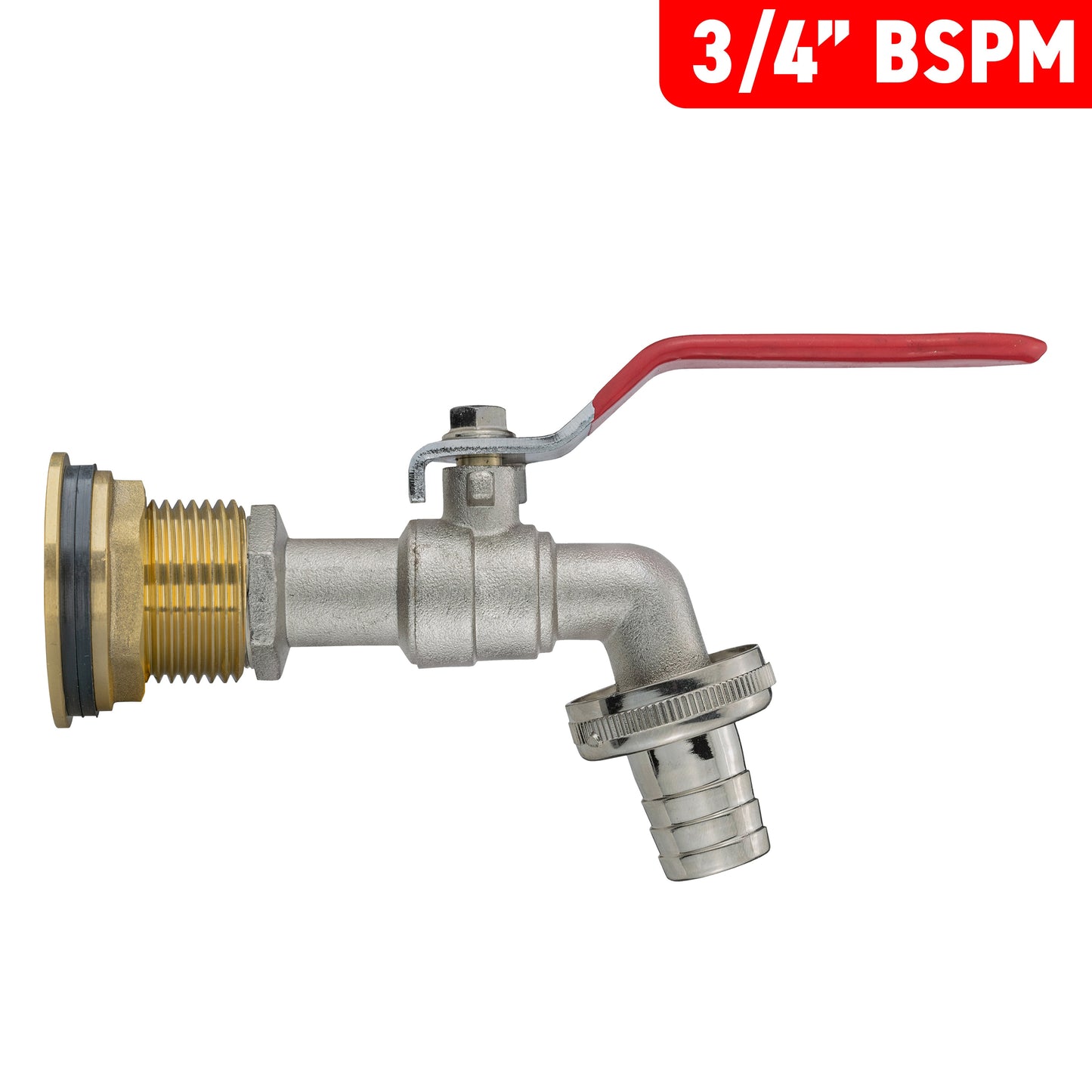 Water Butt Brass Kit 3/4" BSP with Barbed Lever Tap