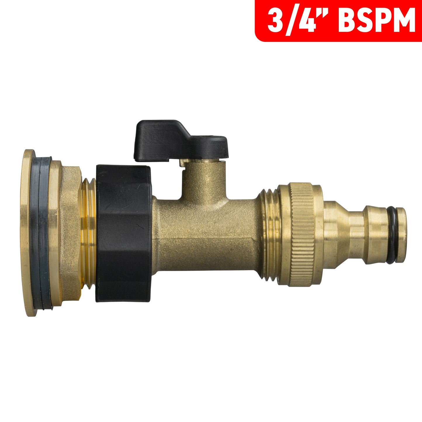 Water Butt Brass Kit 3/4" BSP with Brass Valve + Quick Connect