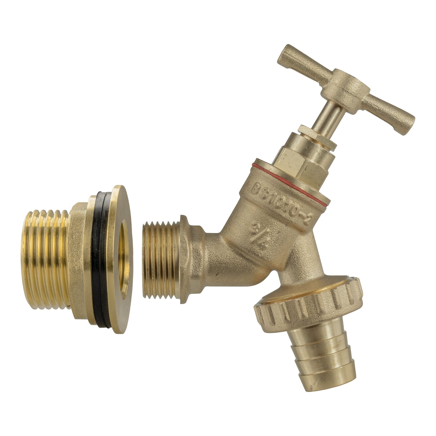 Water Butt Brass Kit 1" BSP with Brass Barbed Tap