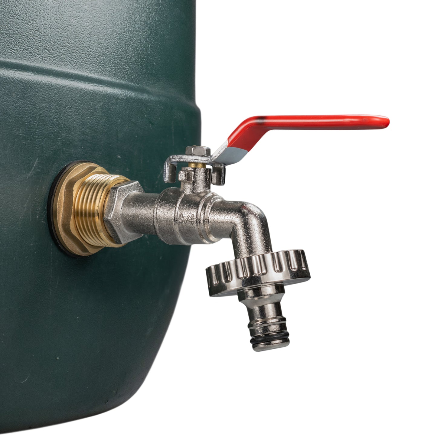 Water Butt Brass Kit 1" BSP with Quick Connect Lever Tap